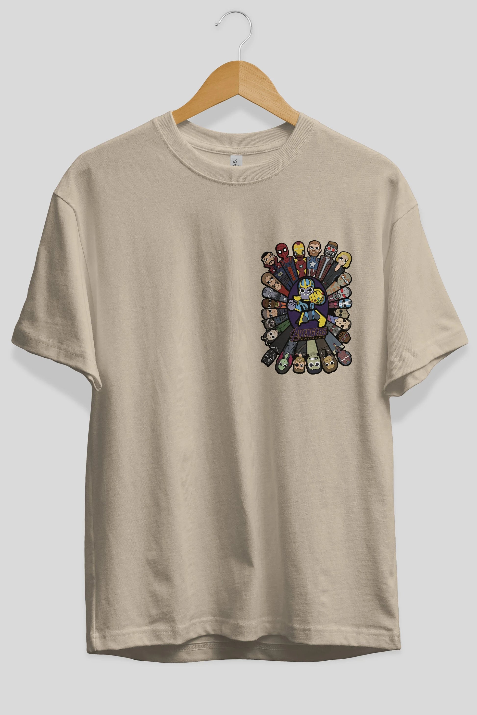The Avengers (2) Ön Sol Baskılı Oversize t-shirt Erkek Kadın Unisex %100 Pamuk Bisiklet Yaka tişort