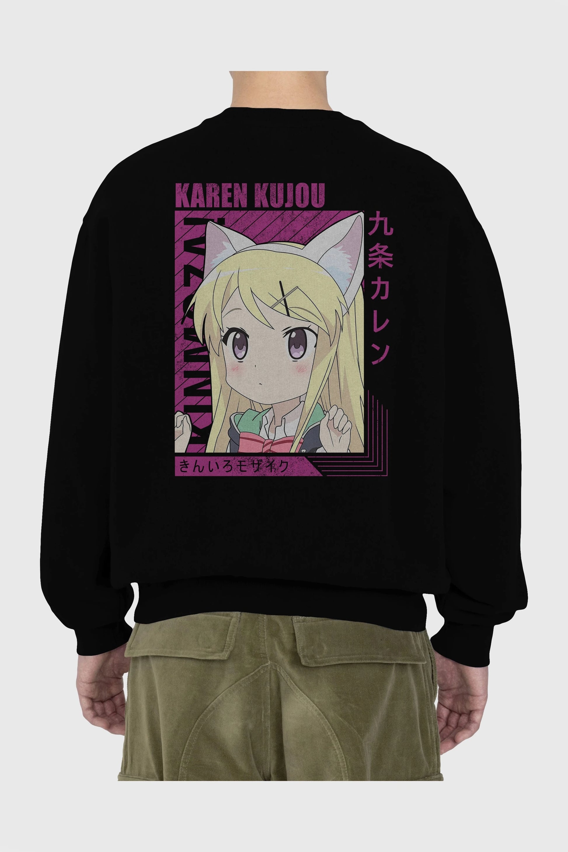Karen Kujou 4 Anime Arka Baskılı Oversize Sweatshirt Erkek Kadın Unisex