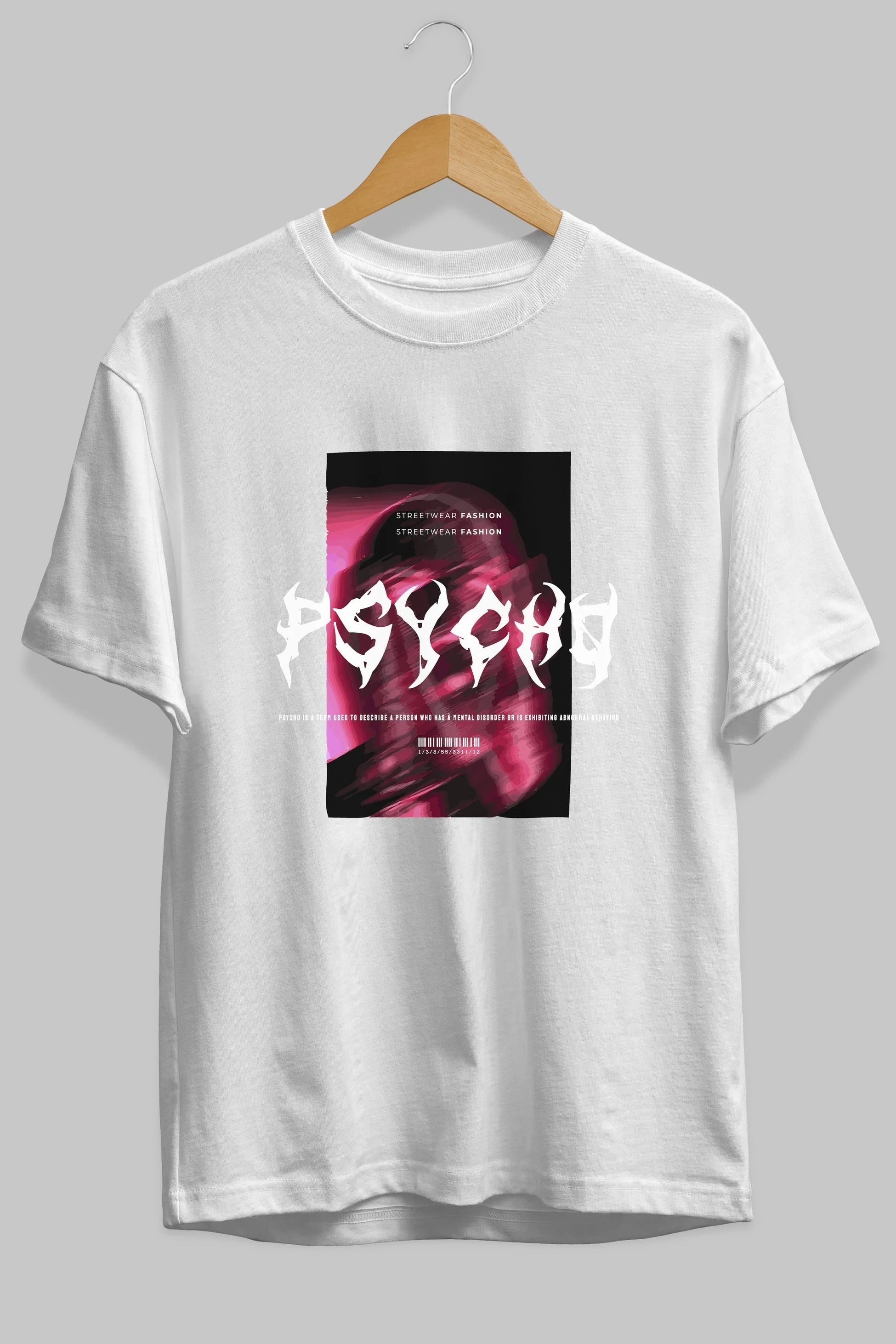 Psycho Streetwear Ön Baskılı Oversize t-shirt Erkek Kadın Unisex