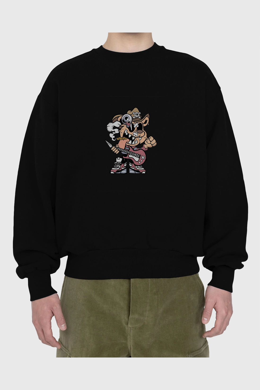 Freddy Bear Ön Baskılı Oversize Sweatshirt Erkek Kadın Unisex
