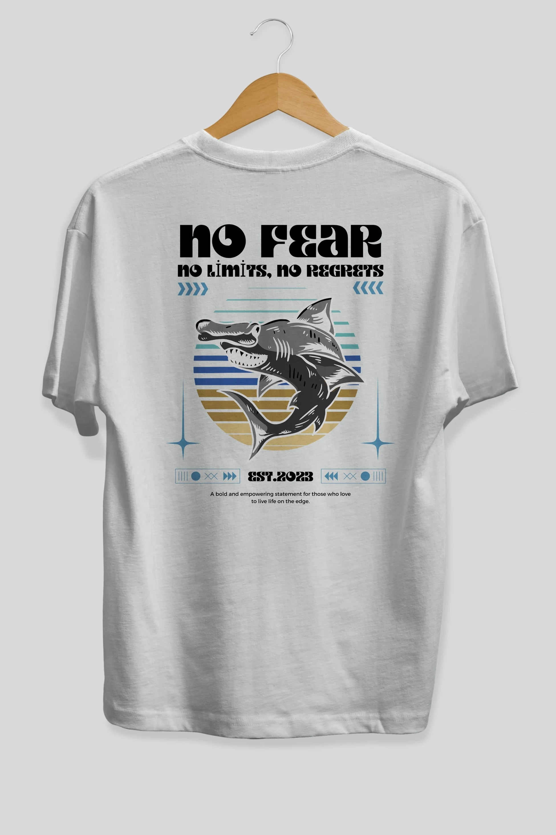 No Fear Yazılı Arka Baskılı Oversize t-shirt Erkek Kadın Unisex