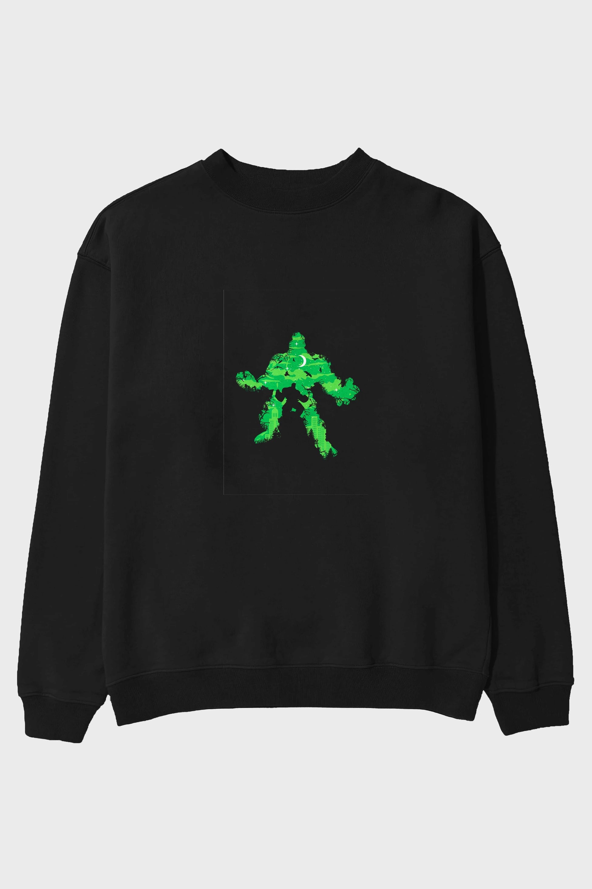 Green Monster Ön Baskılı Oversize Sweatshirt Erkek Kadın Unisex