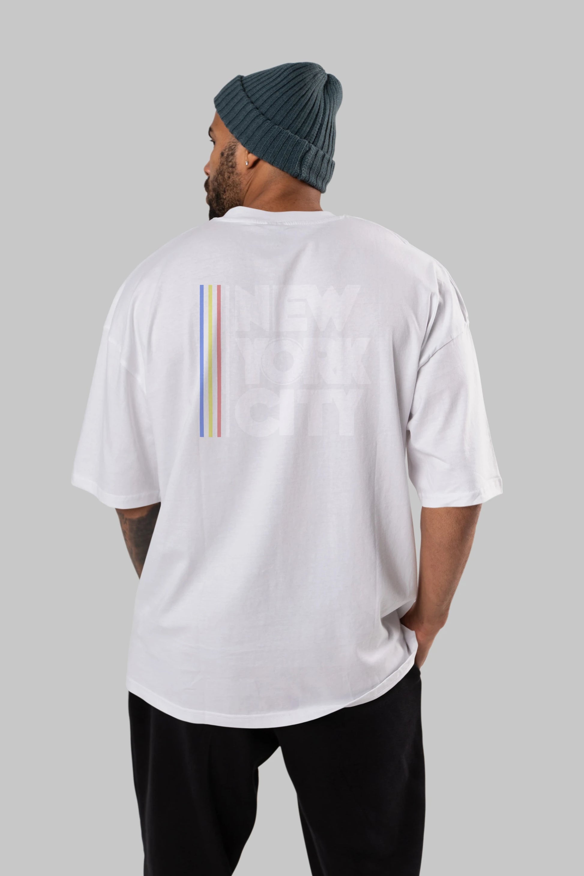 New York City Style Arka Baskılı Oversize t-shirt Erkek Kadın Unisex