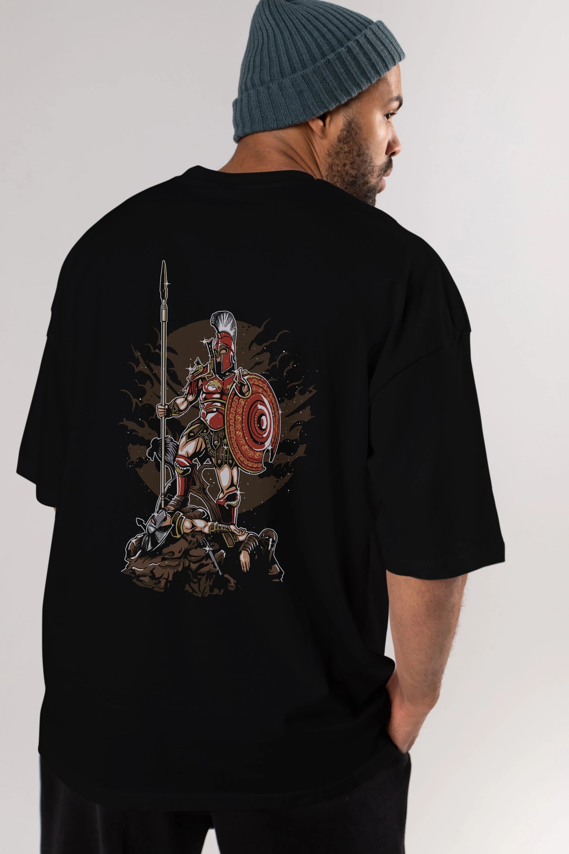 Sparta Arka Baskılı Oversize t-shirt Erkek Kadın Unisex %100 Pamuk