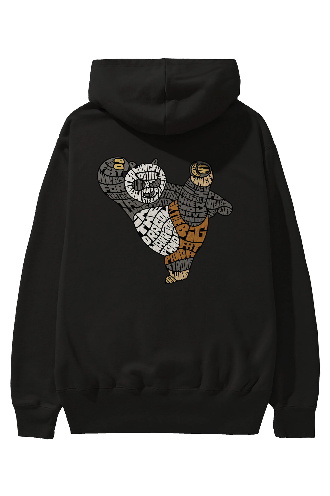 Warrior Panda Arka Baskılı Hoodie Oversize Kapüşonlu Sweatshirt Erkek Kadın Unisex
