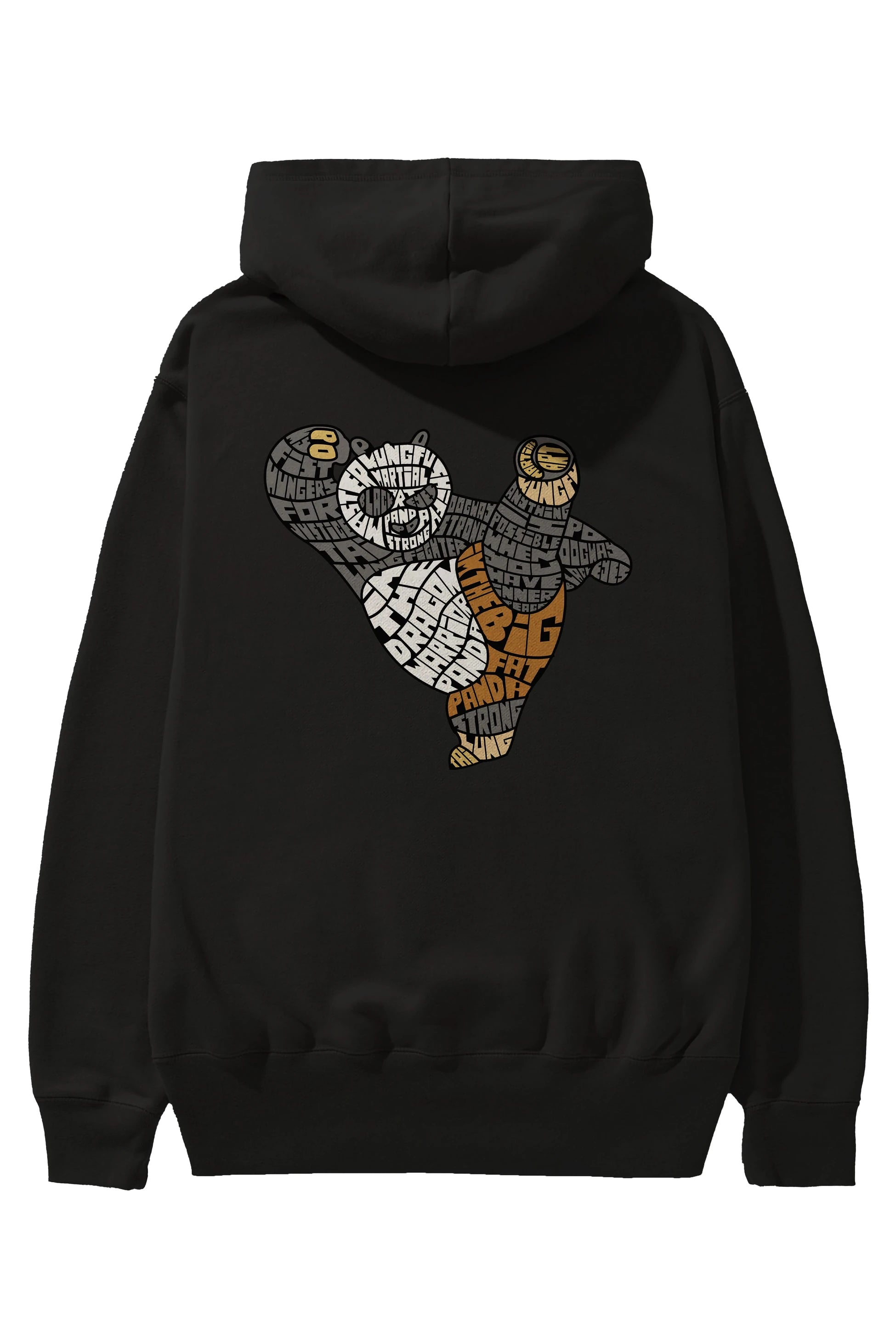 Warrior Panda Arka Baskılı Hoodie Oversize Kapüşonlu Sweatshirt Erkek Kadın Unisex