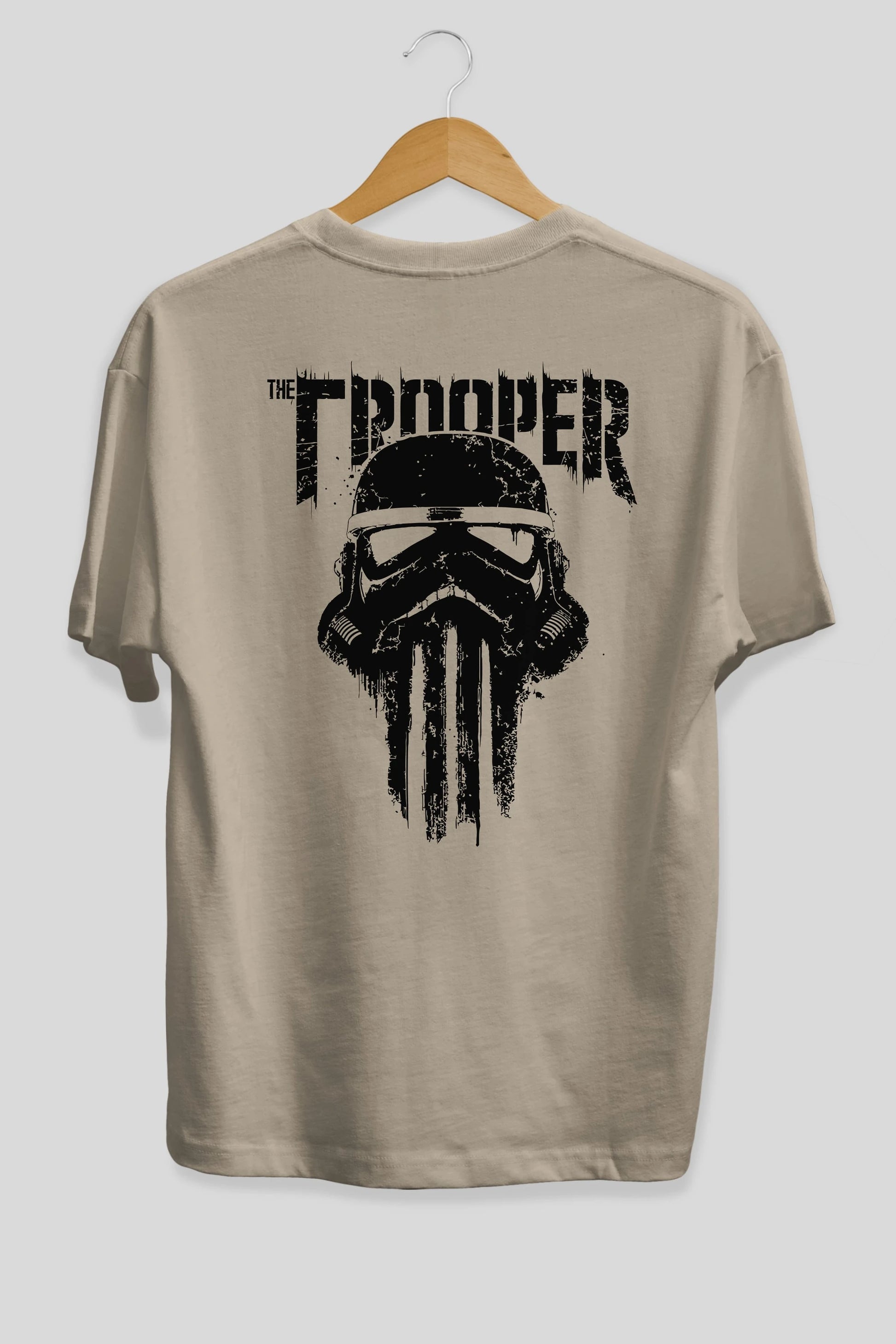 The Trooper Arka Baskılı Oversize t-shirt Erkek Kadın Unisex %100 Pamuk Bisiklet Yaka tişort