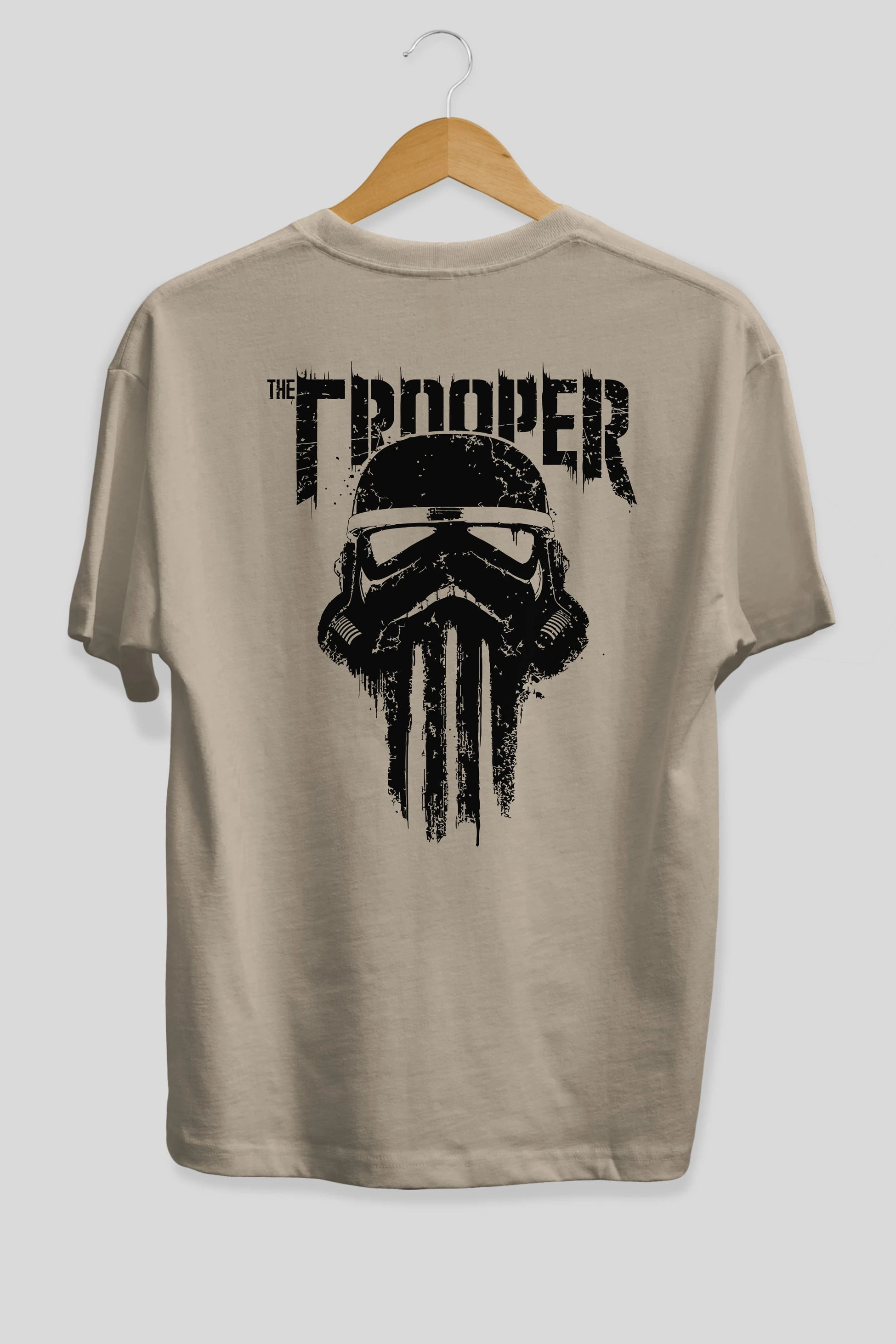 The Trooper Arka Baskılı Oversize t-shirt Erkek Kadın Unisex %100 Pamuk Bisiklet Yaka tişort