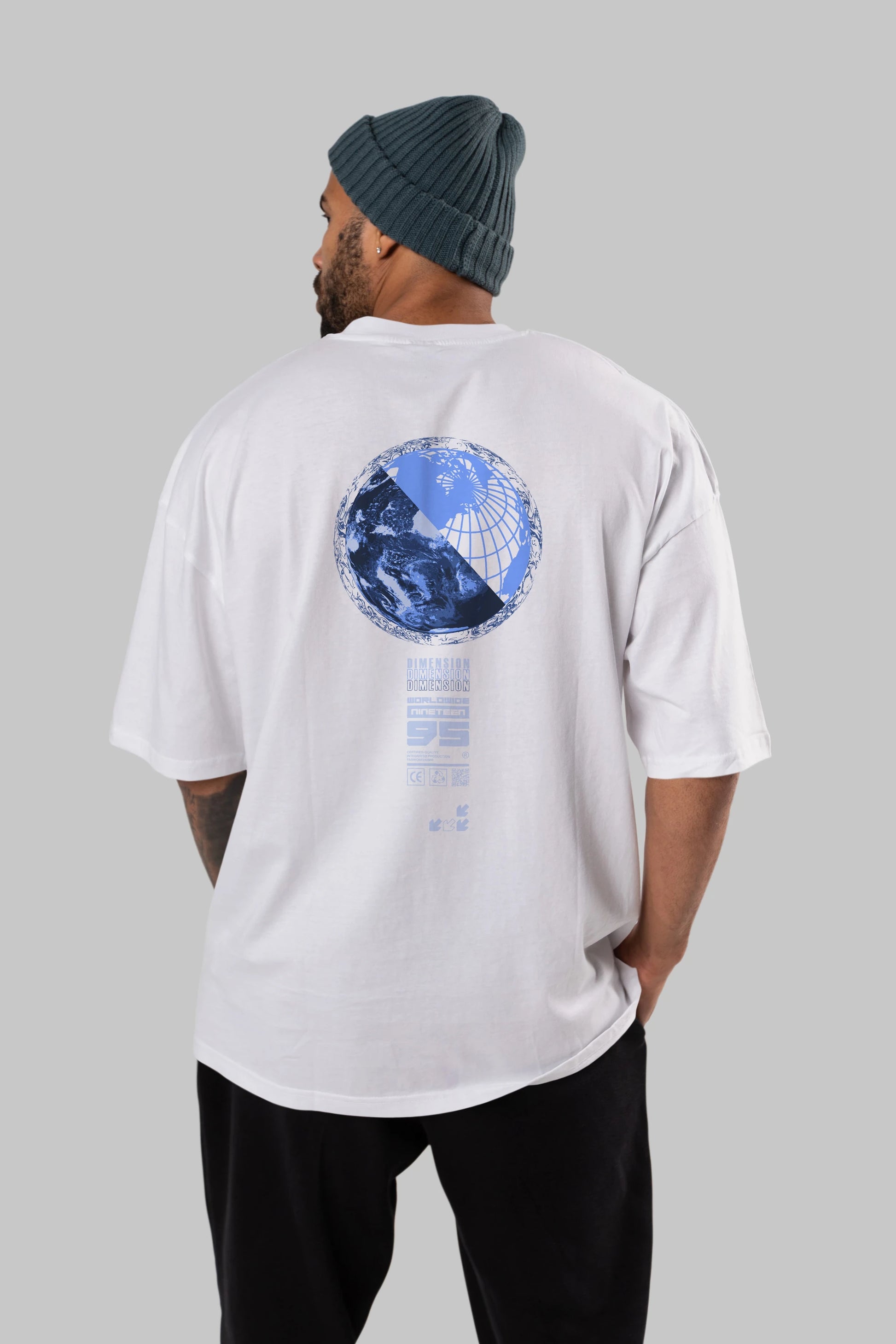 Dimension 95 Arka Baskılı Oversize t-shirt Erkek Kadın Unisex