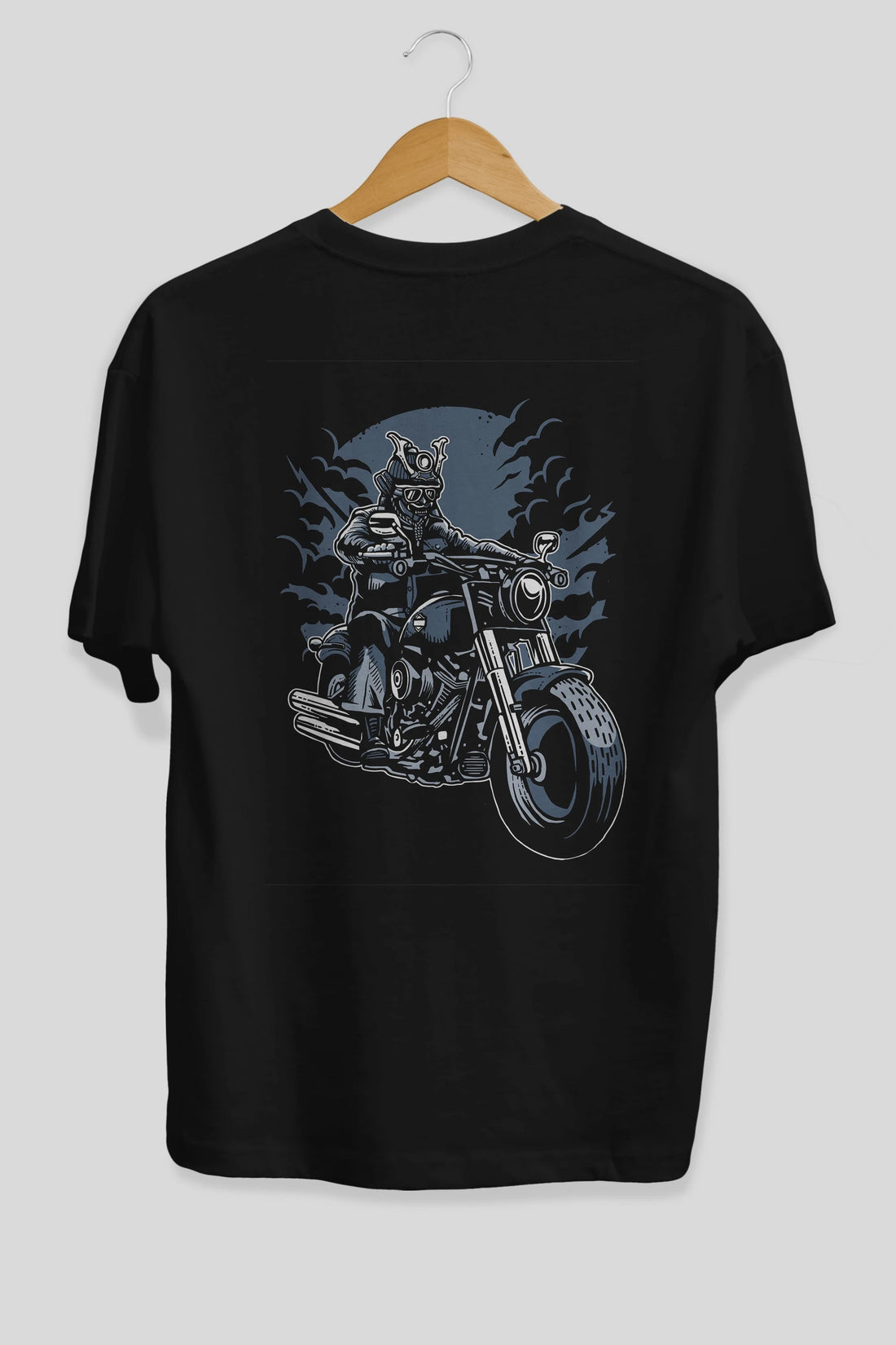 Samurai Ride Arka Baskılı Oversize t-shirt Erkek Kadın Unisex %100 Pamuk