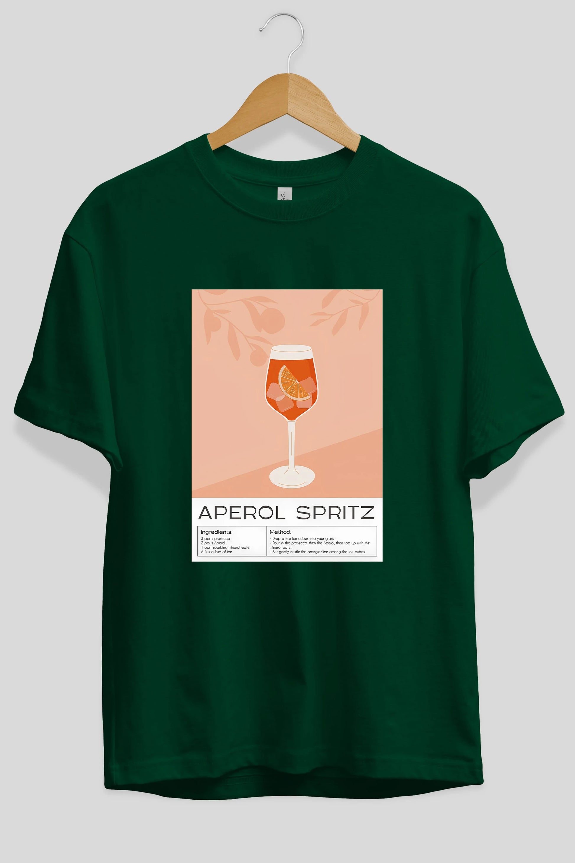 Aperol Spritz 7 Ön Baskılı Oversize t-shirt Erkek Kadın Unisex %100 Pamuk Bisiklet Yaka tişort