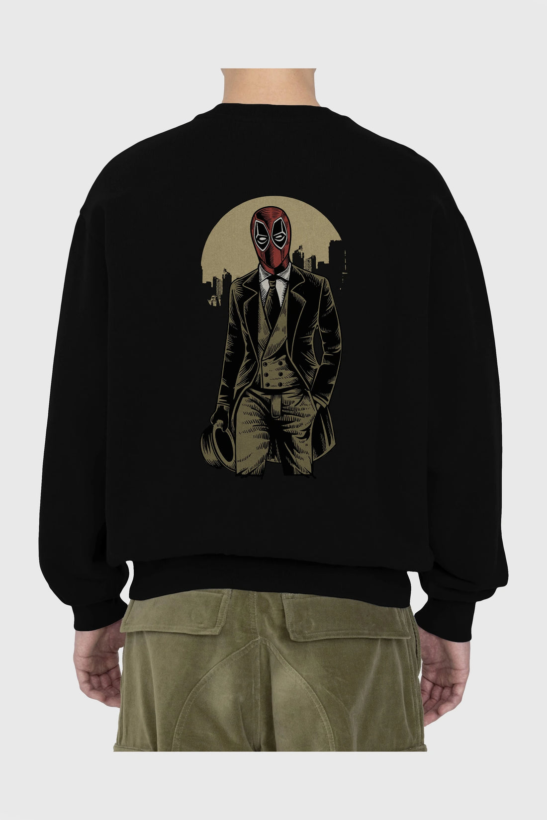 Classic Mercenary Arka Baskılı Oversize Sweatshirt Erkek Kadın Unisex