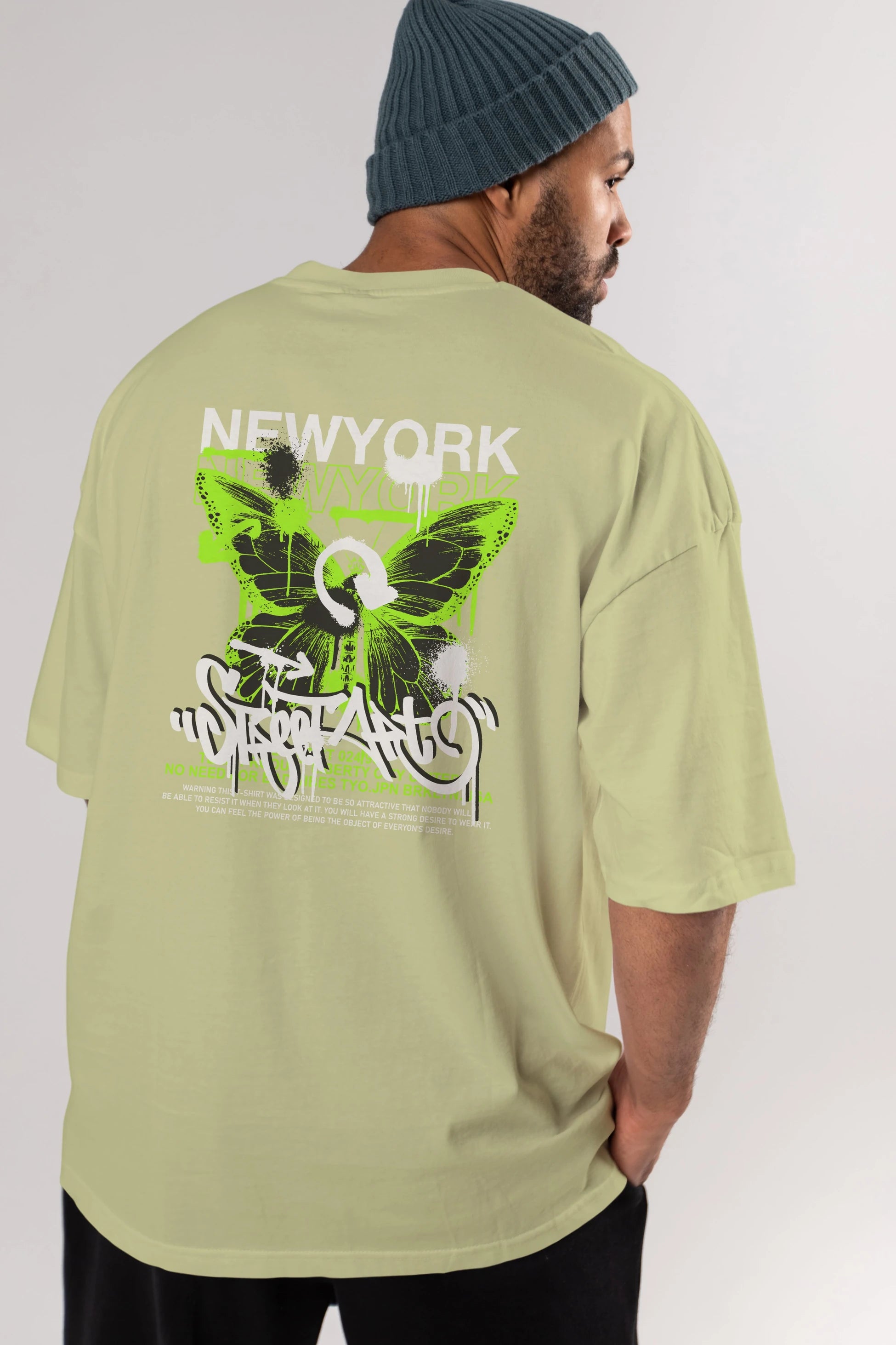 New York Street Style Arka Baskılı Oversize t-shirt Erkek Kadın Unisex