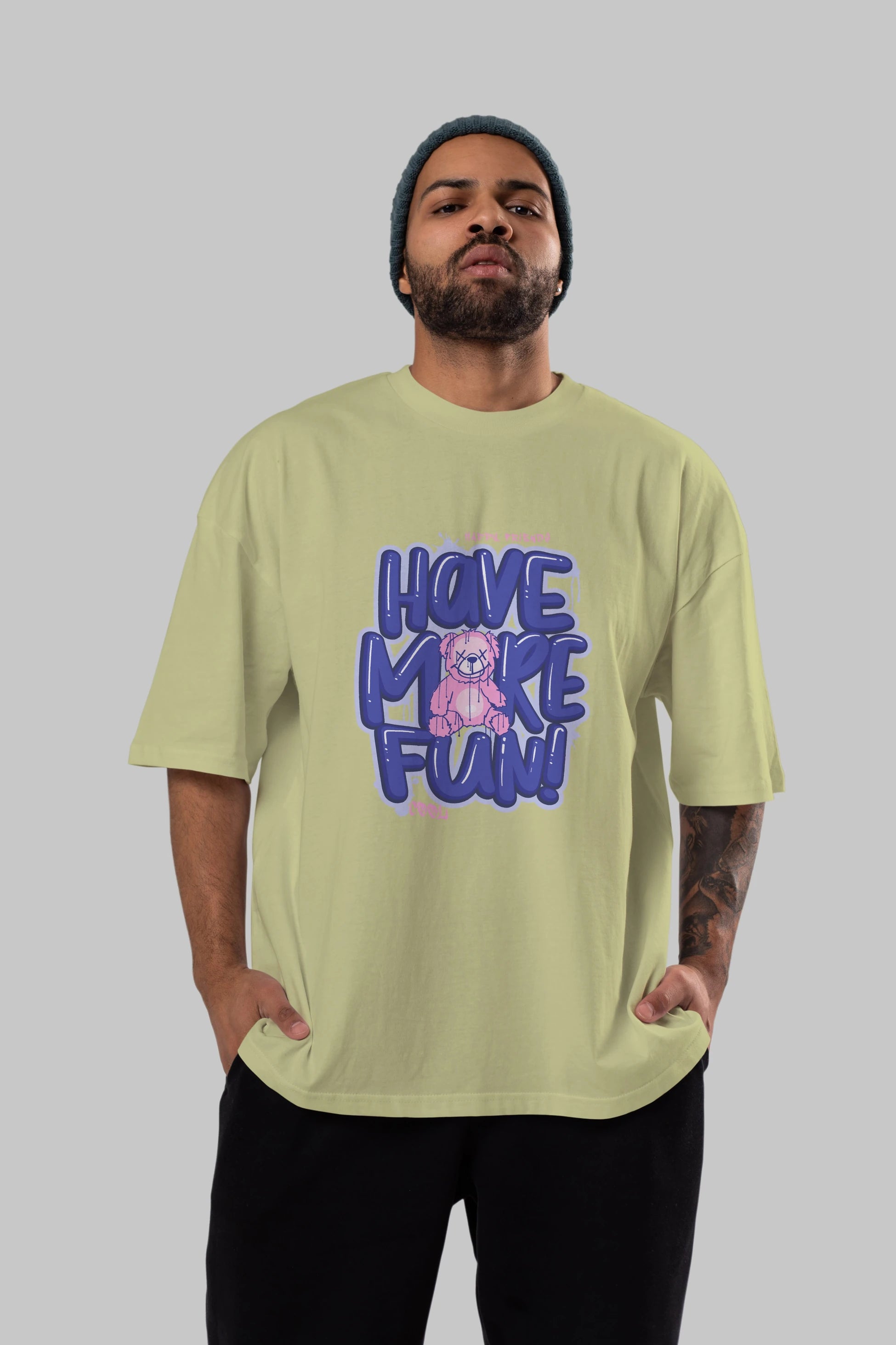 Have More Fun Bear Ön Baskılı Oversize t-shirt Erkek Kadın Unisex