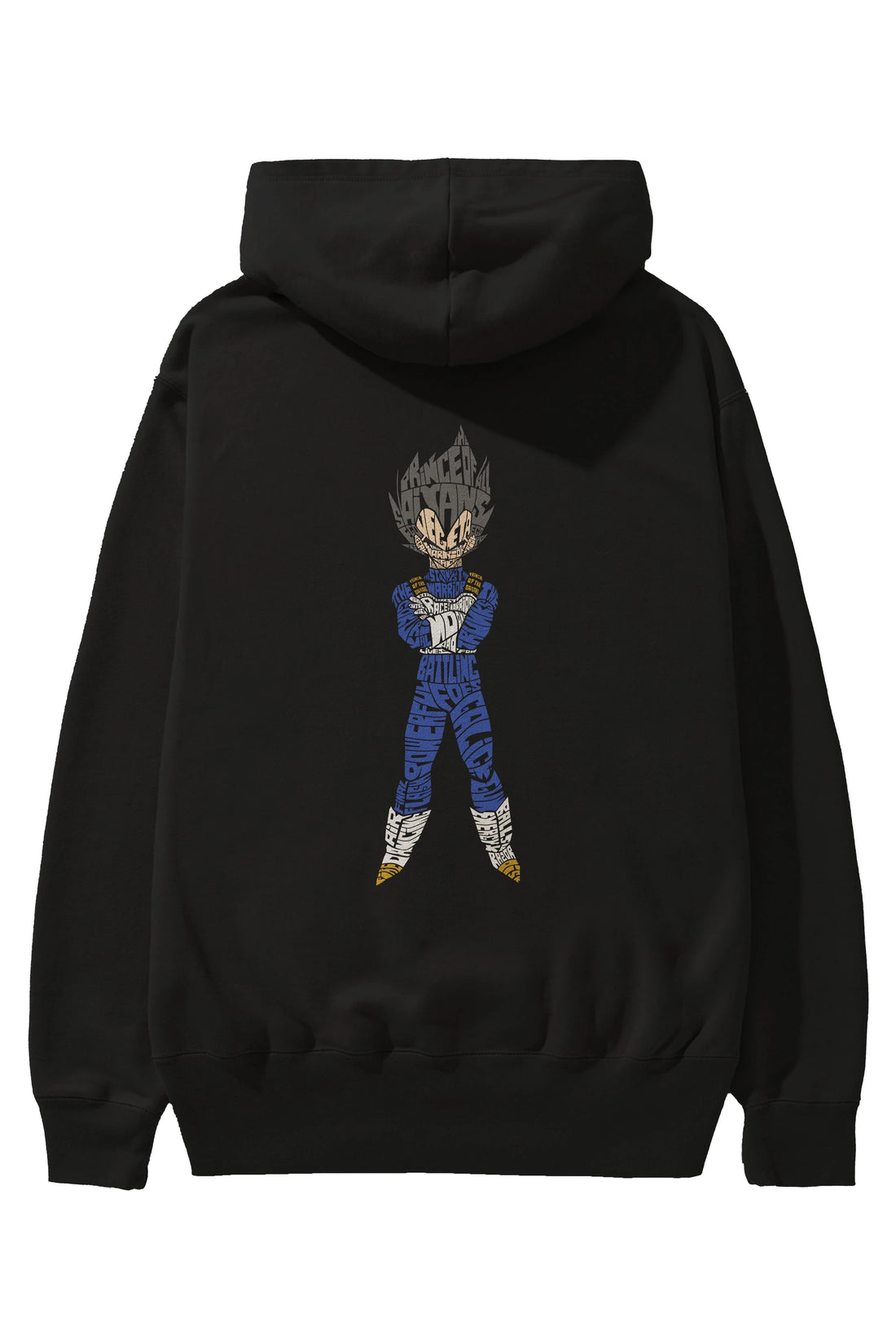 Vegeta Arka Baskılı Hoodie Oversize Kapüşonlu Sweatshirt Erkek Kadın Unisex