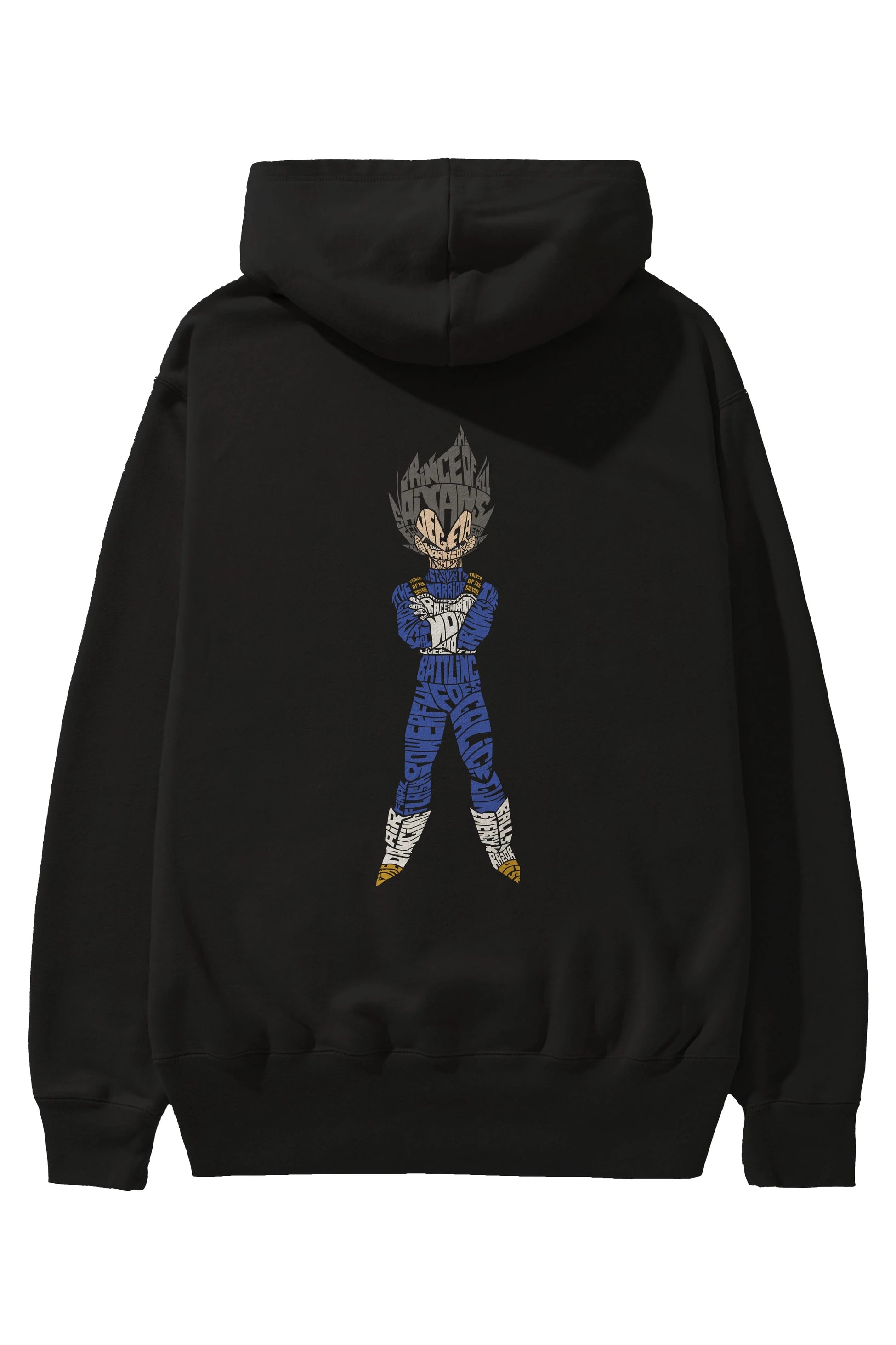 Vegeta Arka Baskılı Hoodie Oversize Kapüşonlu Sweatshirt Erkek Kadın Unisex