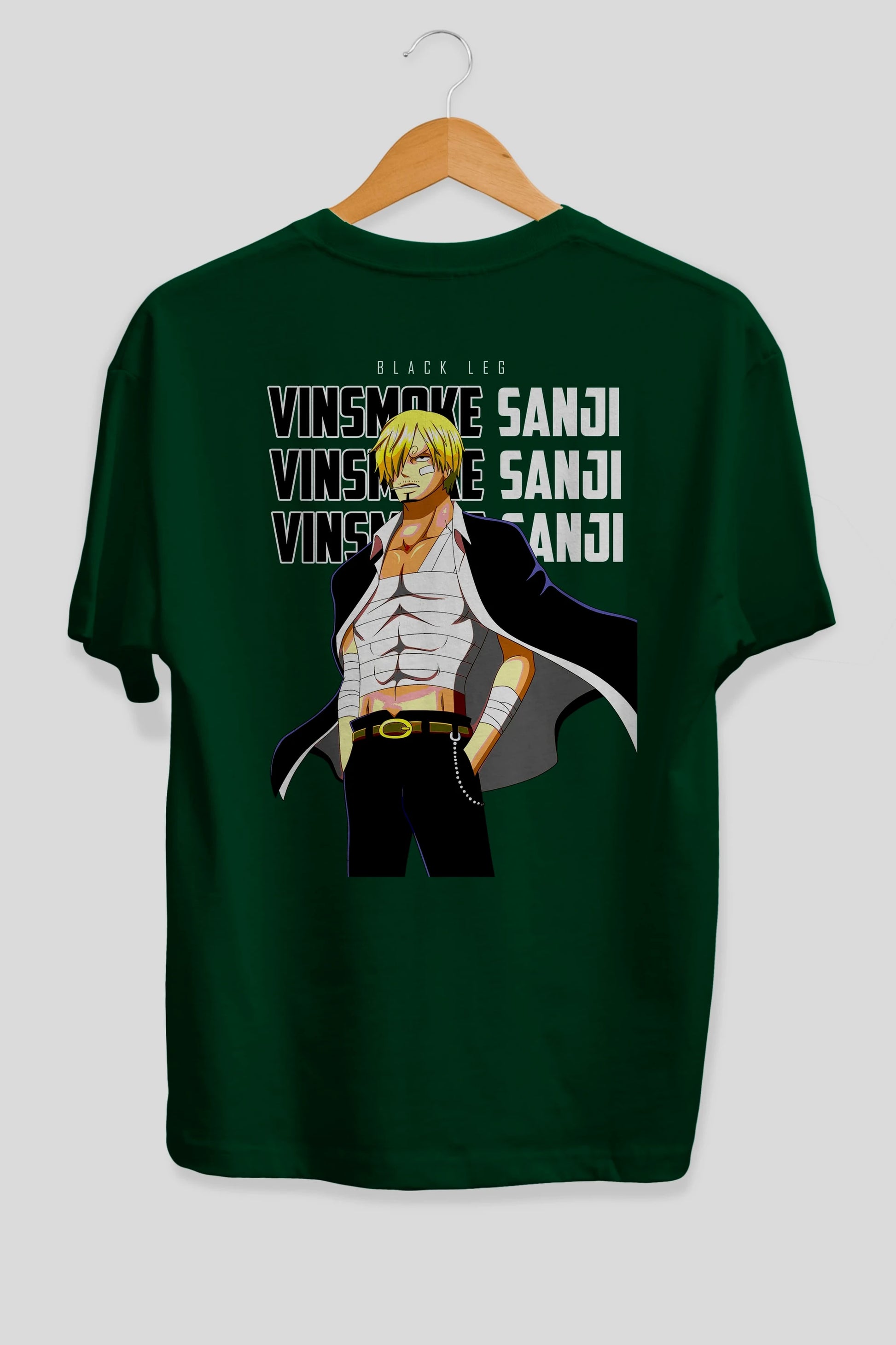 Sanji Anime Arka Baskılı Oversize t-shirt Erkek Kadın Unisex %100 pamuk tişort