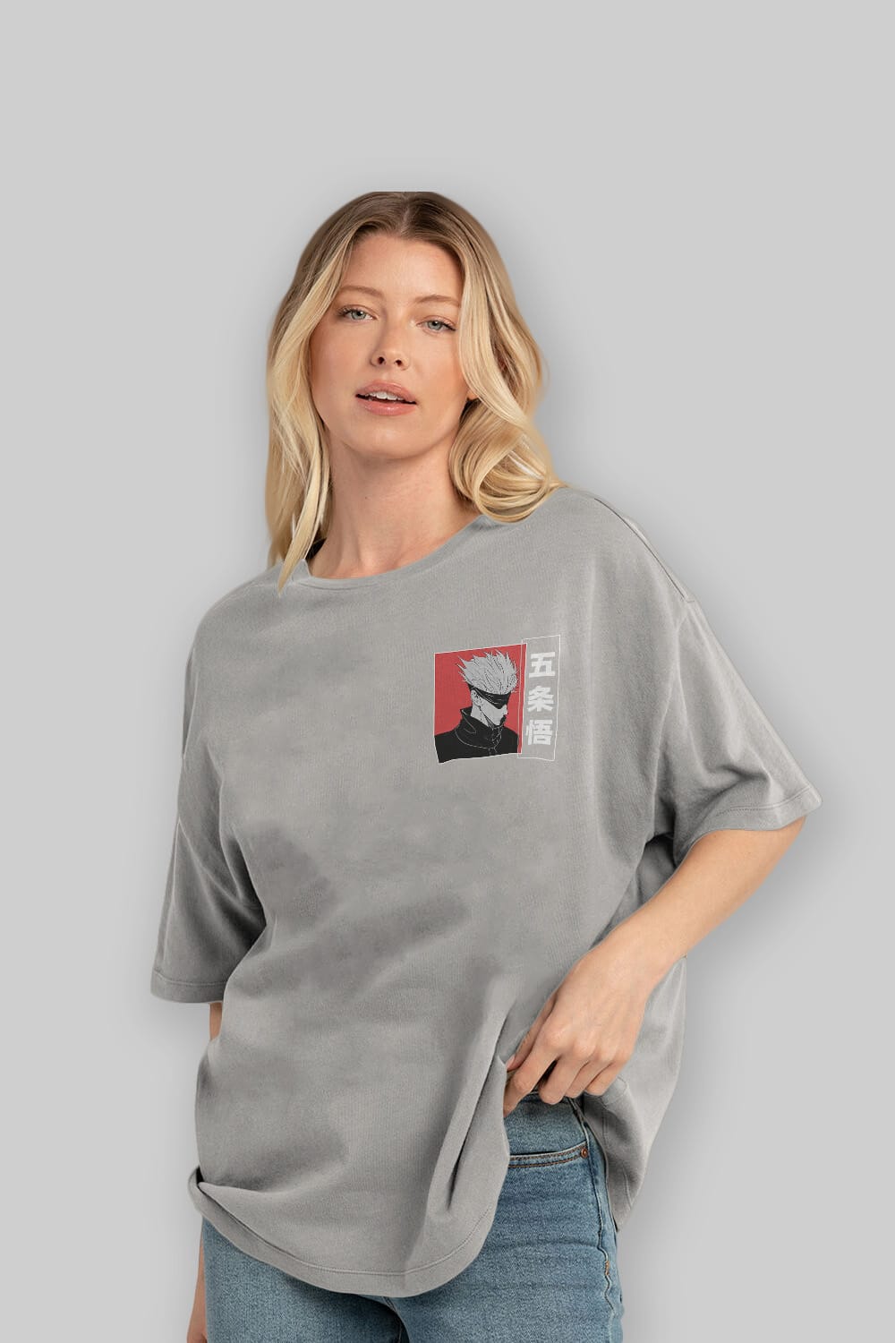 JUJUTSU KAISEN 2 Ön Sol Baskılı Oversize t-shirt Erkek Kadın Unisex %100 Pamuk Bisiklet Yaka tişort