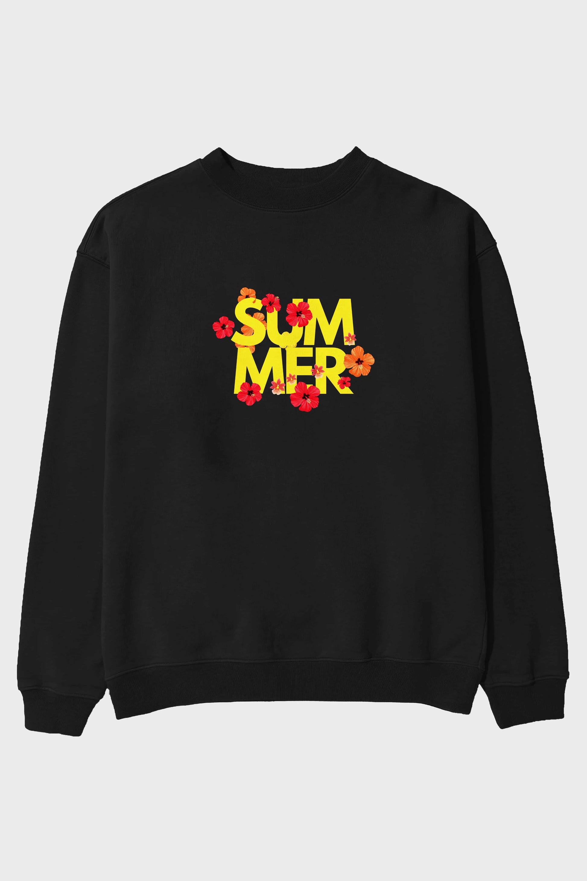 Summer Yazılı 2 Ön Baskılı Oversize Sweatshirt Erkek Kadın Unisex