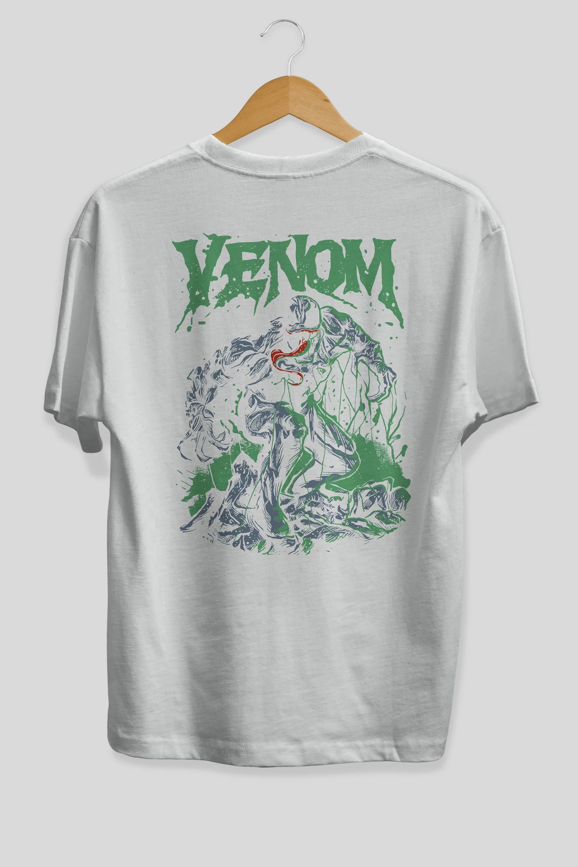 Venom (3) Arka Baskılı Oversize t-shirt Erkek Kadın Unisex %100 Pamuk Bisiklet Yaka tişort