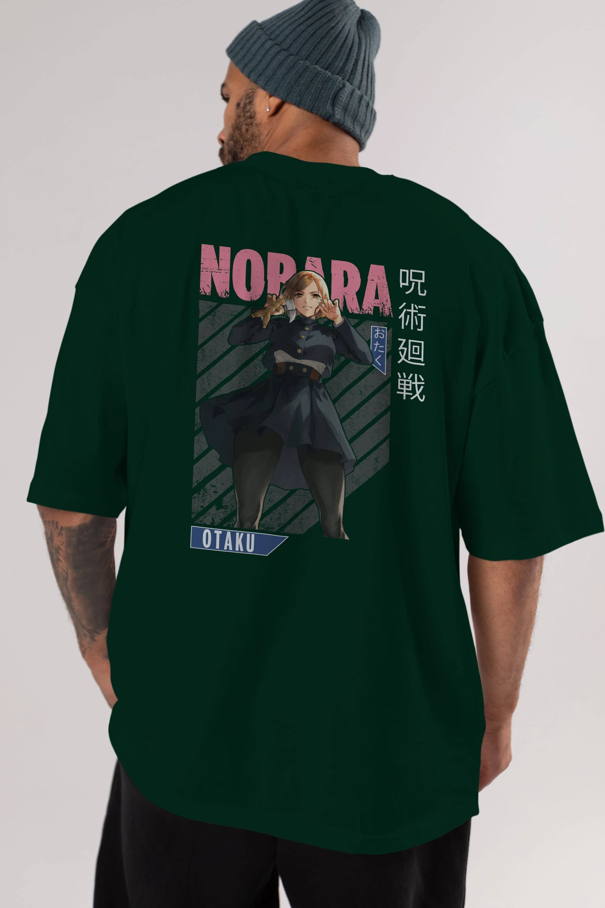 Nobara Kugisaki 4 Anime Arka Baskılı Oversize t-shirt Erkek Kadın Unisex
