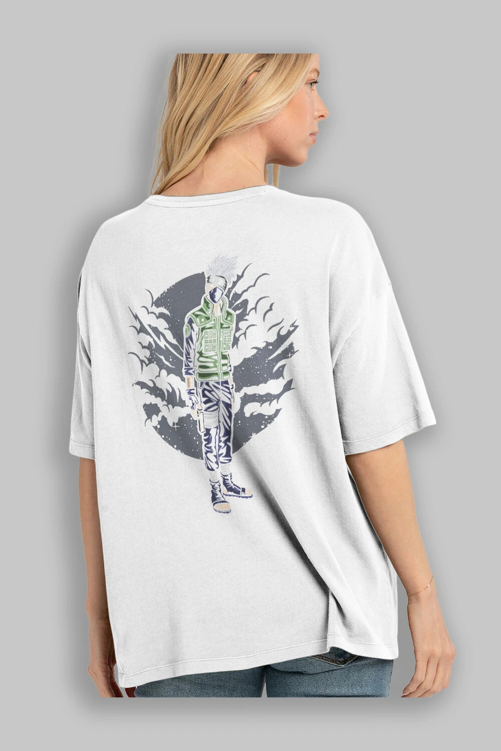 SHINOBI Arka Baskılı Oversize t-shirt Erkek Kadın Unisex %100 Pamuk