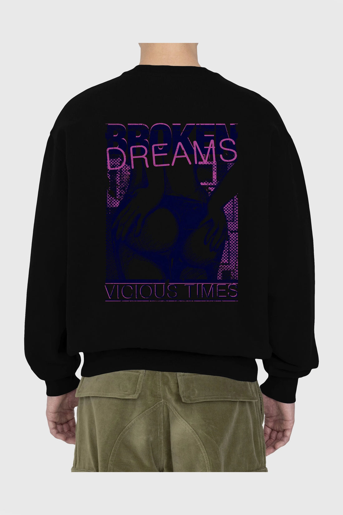Broken Dreams Arka Baskılı Oversize Sweatshirt Erkek Kadın Unisex