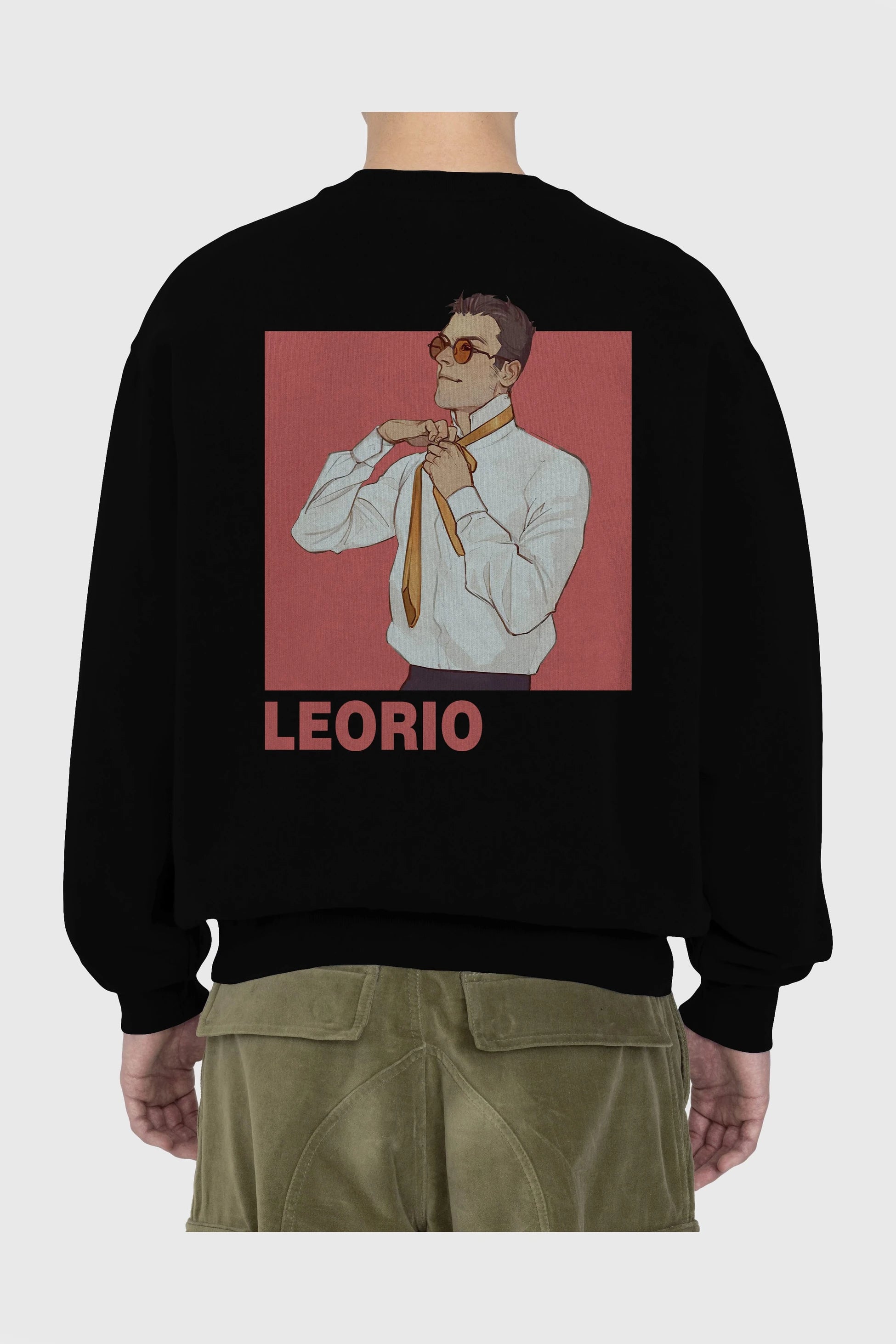 Leorio Paladiknight 5 Anime Arka Baskılı Oversize Sweatshirt Erkek Kadın Unisex