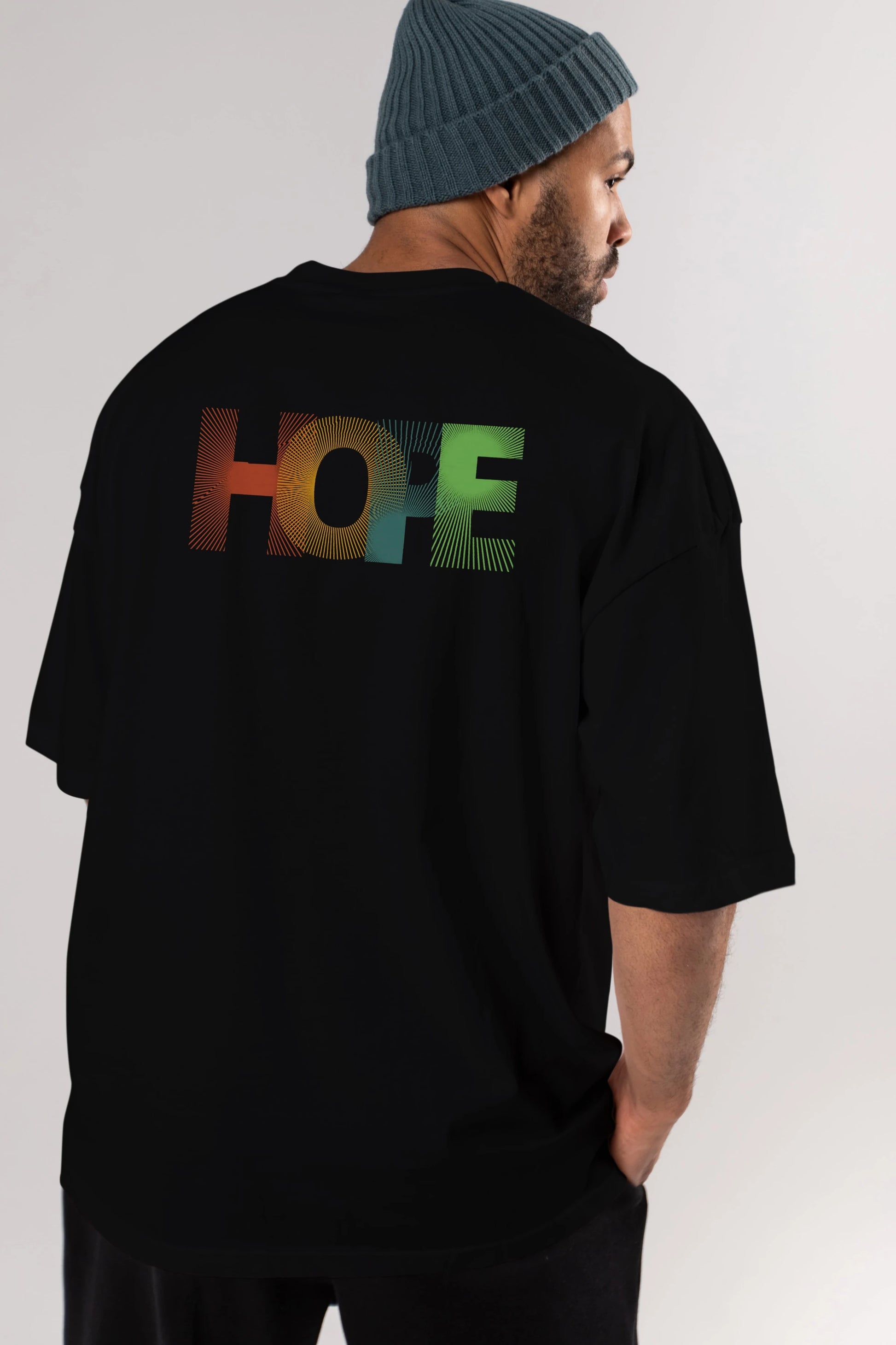 Hope Arka Baskılı Oversize t-shirt Erkek Kadın Unisex