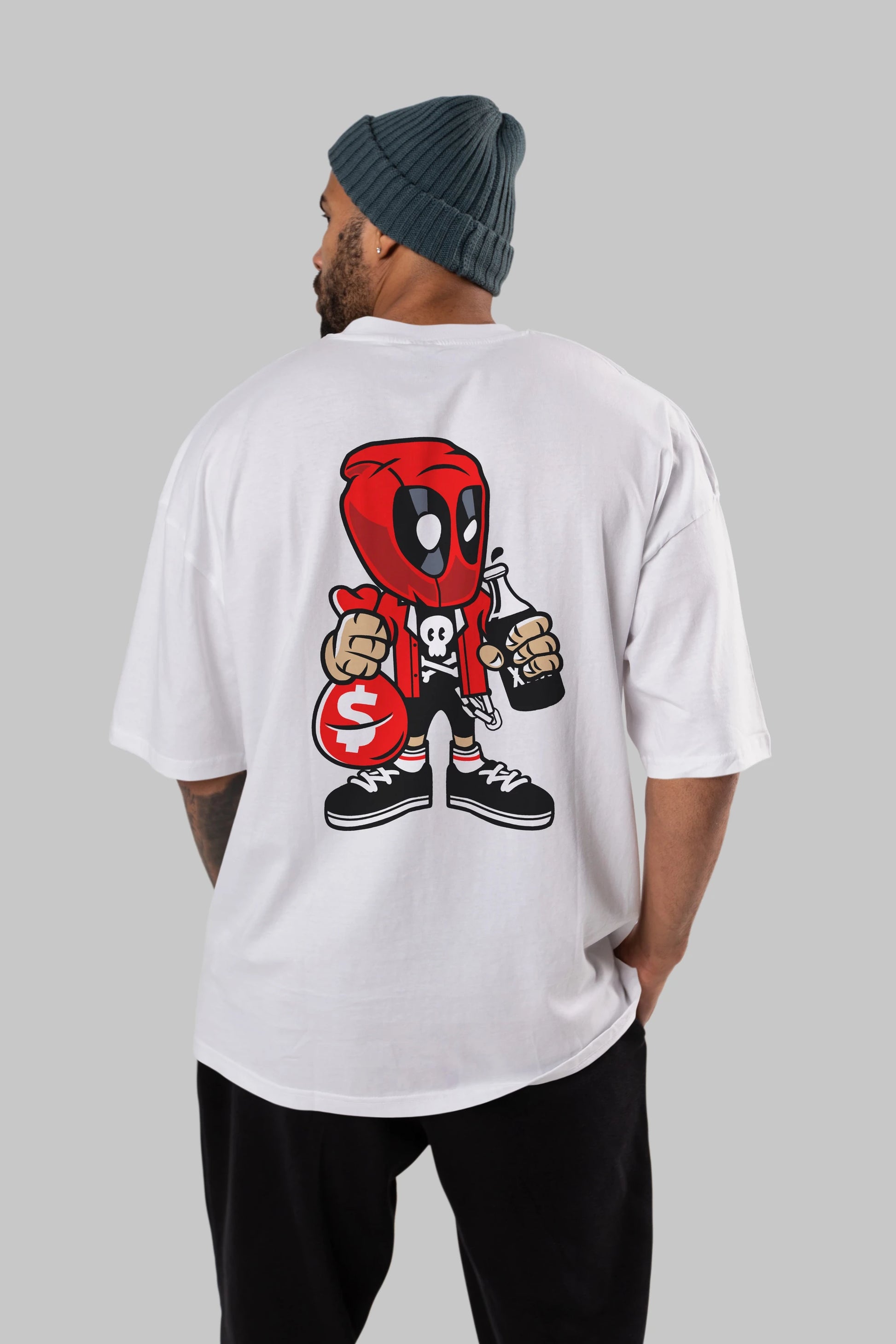 Deadpool (20) Arka Baskılı Oversize t-shirt Erkek Kadın Unisex %100 Pamuk Bisiklet Yaka tişort
