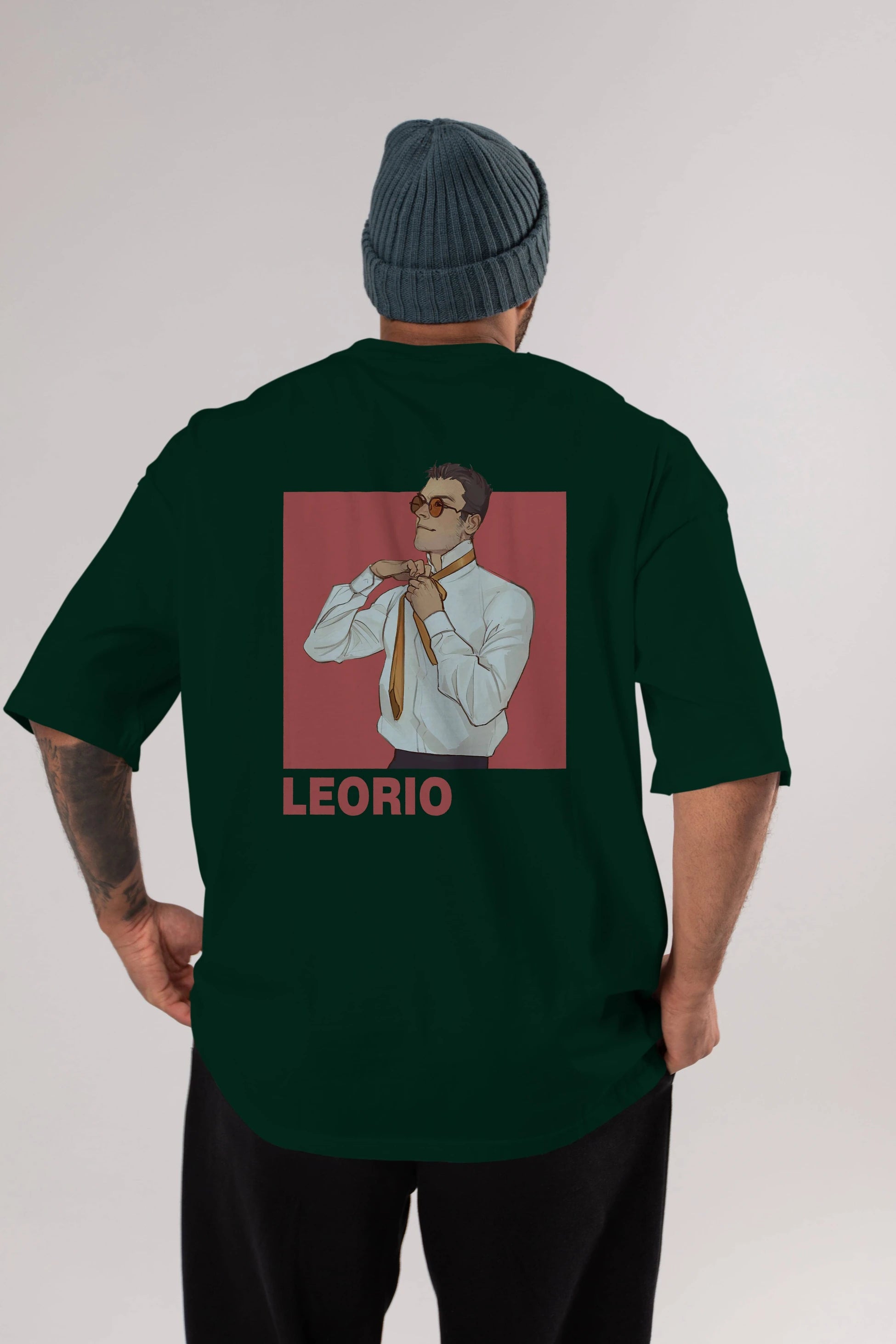 Leorio Paladiknight 5 Anime Arka Baskılı Oversize t-shirt Erkek Kadın Unisex
