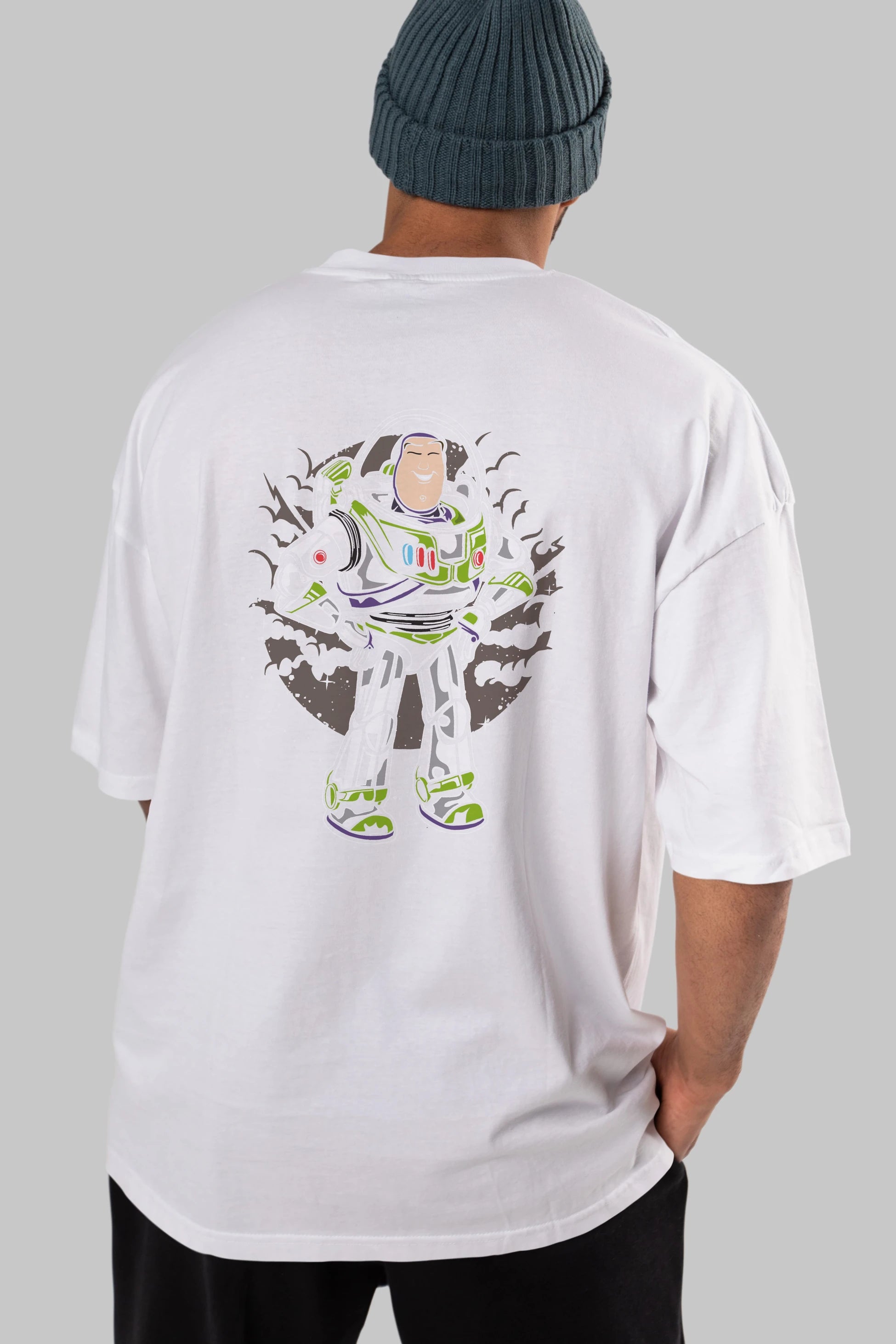Buzz Arka Baskılı Oversize t-shirt Erkek Kadın Unisex %100 Pamuk