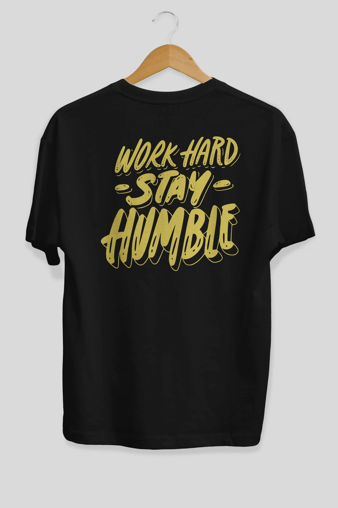 Word Hard Yazılı Arka Baskılı Oversize t-shirt Erkek Kadın Unisex
