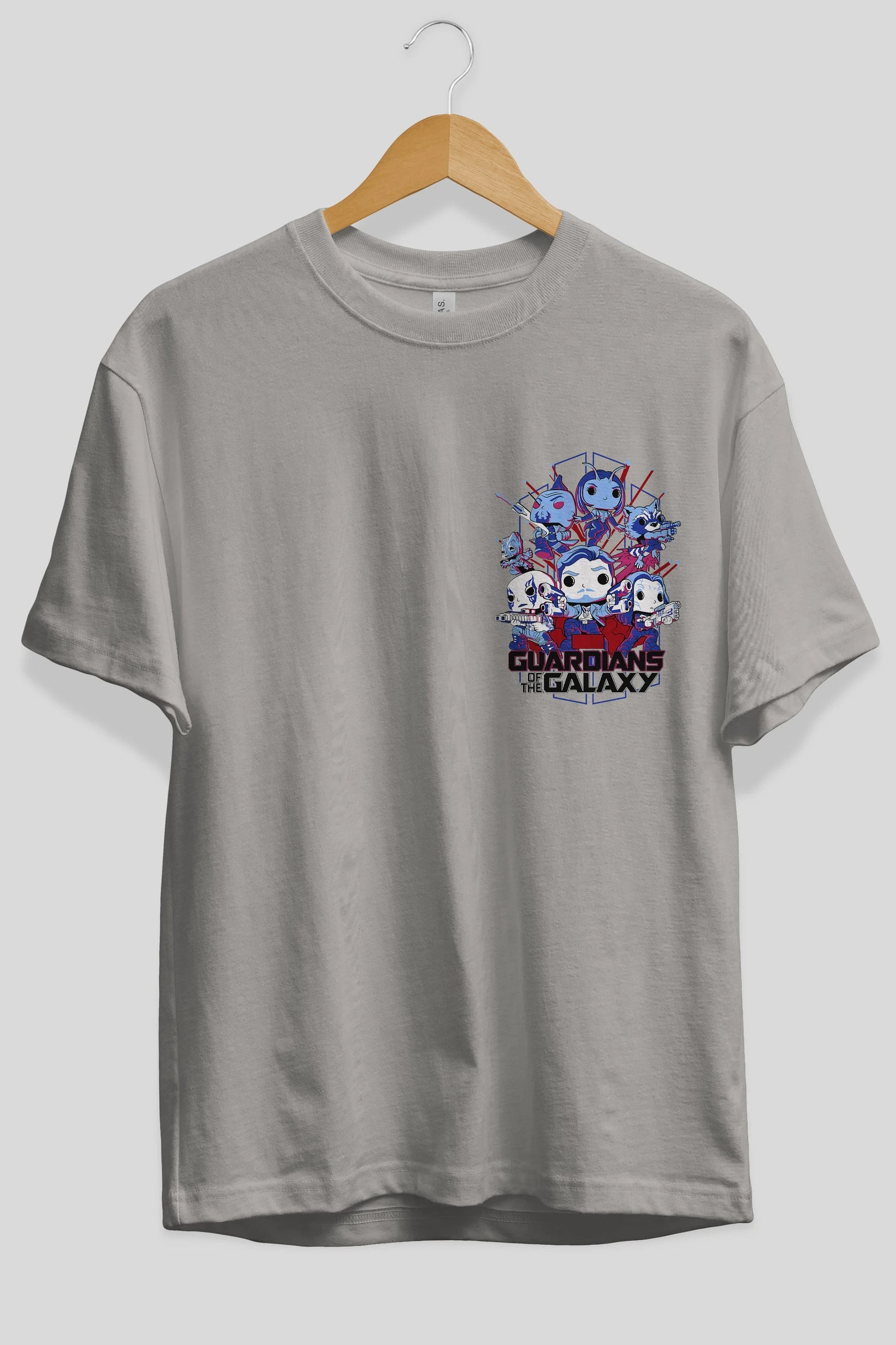 Guardians of the Galaxy Ön Sol Baskılı Oversize t-shirt Erkek Kadın Unisex %100 Pamuk Bisiklet Yaka tişort