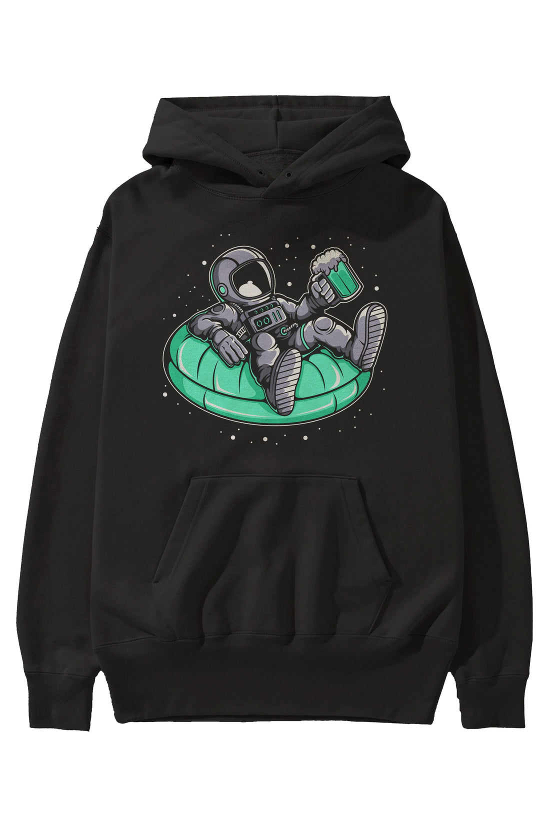 Astronaut Pool Float Ön Baskılı Hoodie Oversize Kapüşonlu Sweatshirt Erkek Kadın Unisex