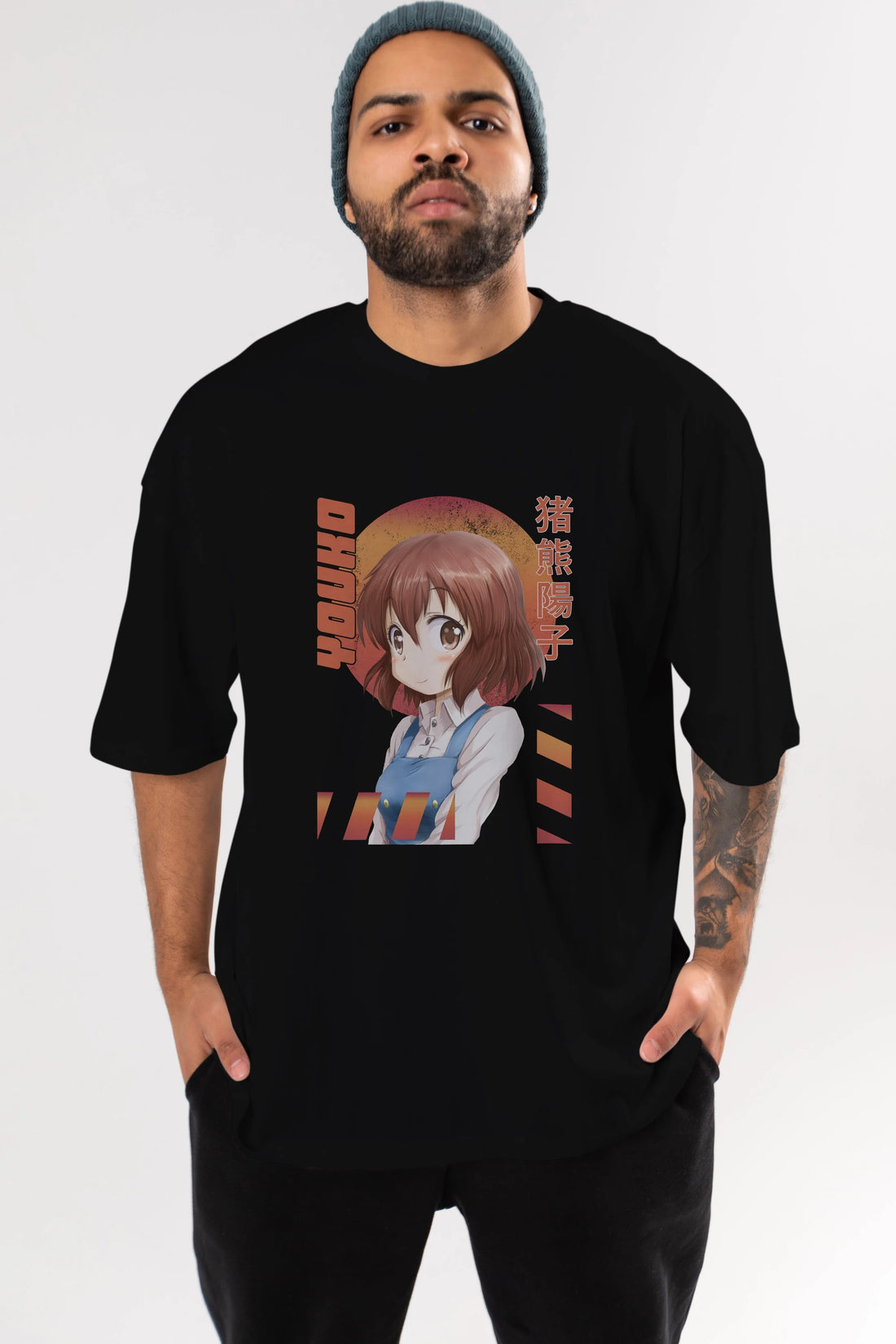 Youko Inokuma 5 Anime Ön Baskılı Oversize t-shirt %100 pamuk Erkek Kadın Unisex