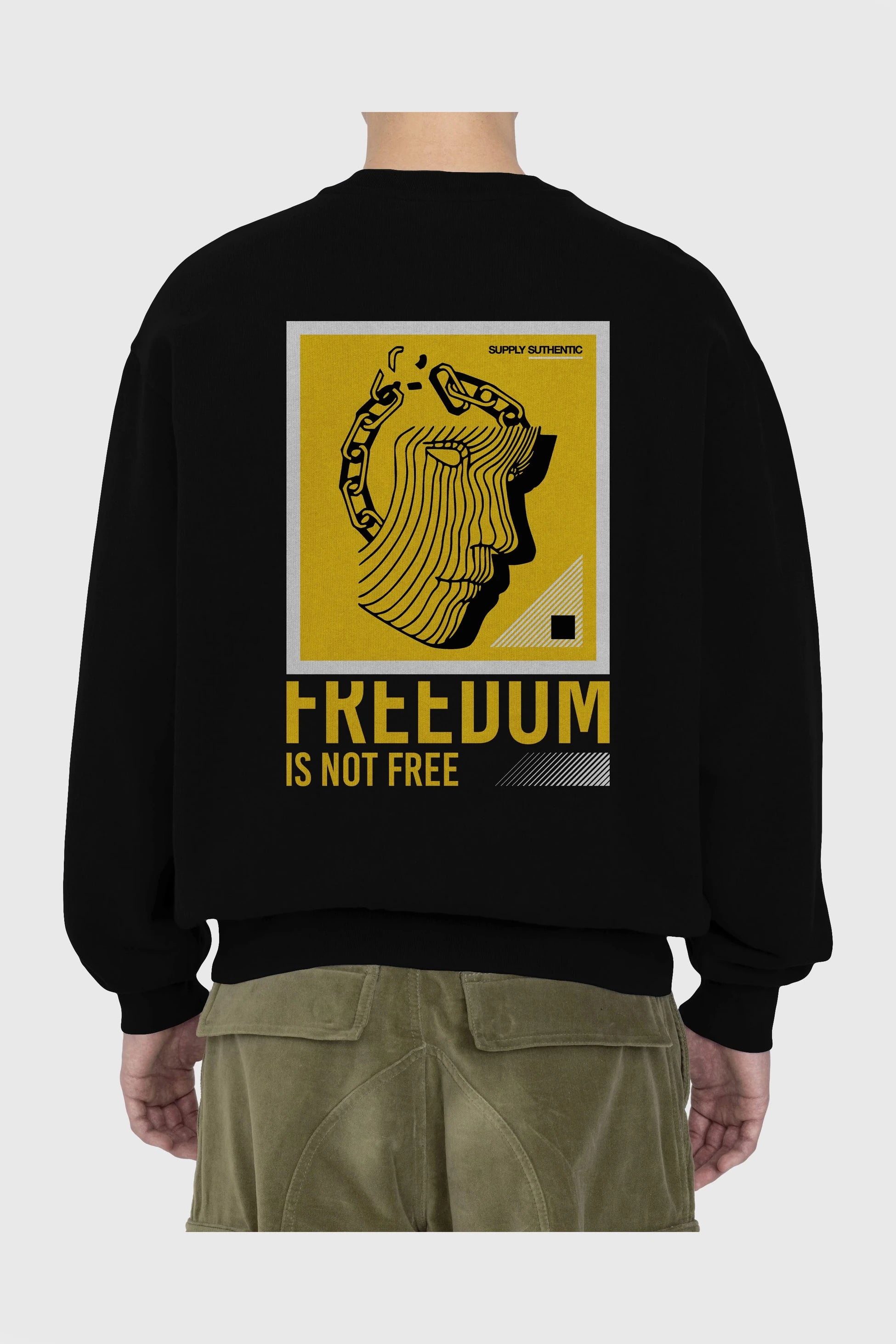 Freedom is Not Free Arka Baskılı Oversize Sweatshirt Erkek Kadın Unisex