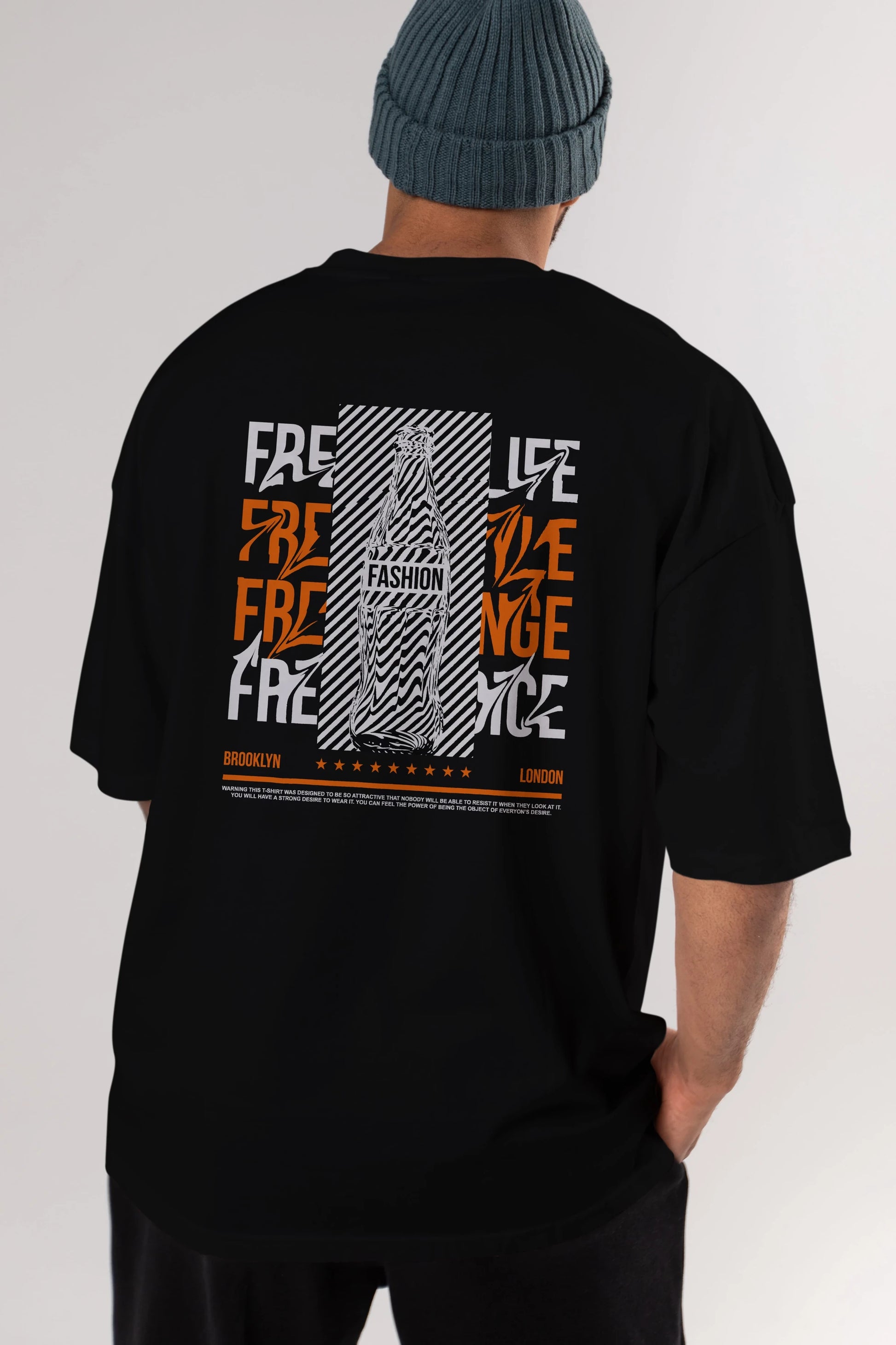 Freedom Life Arka Baskılı Oversize t-shirt Erkek Kadın Unisex