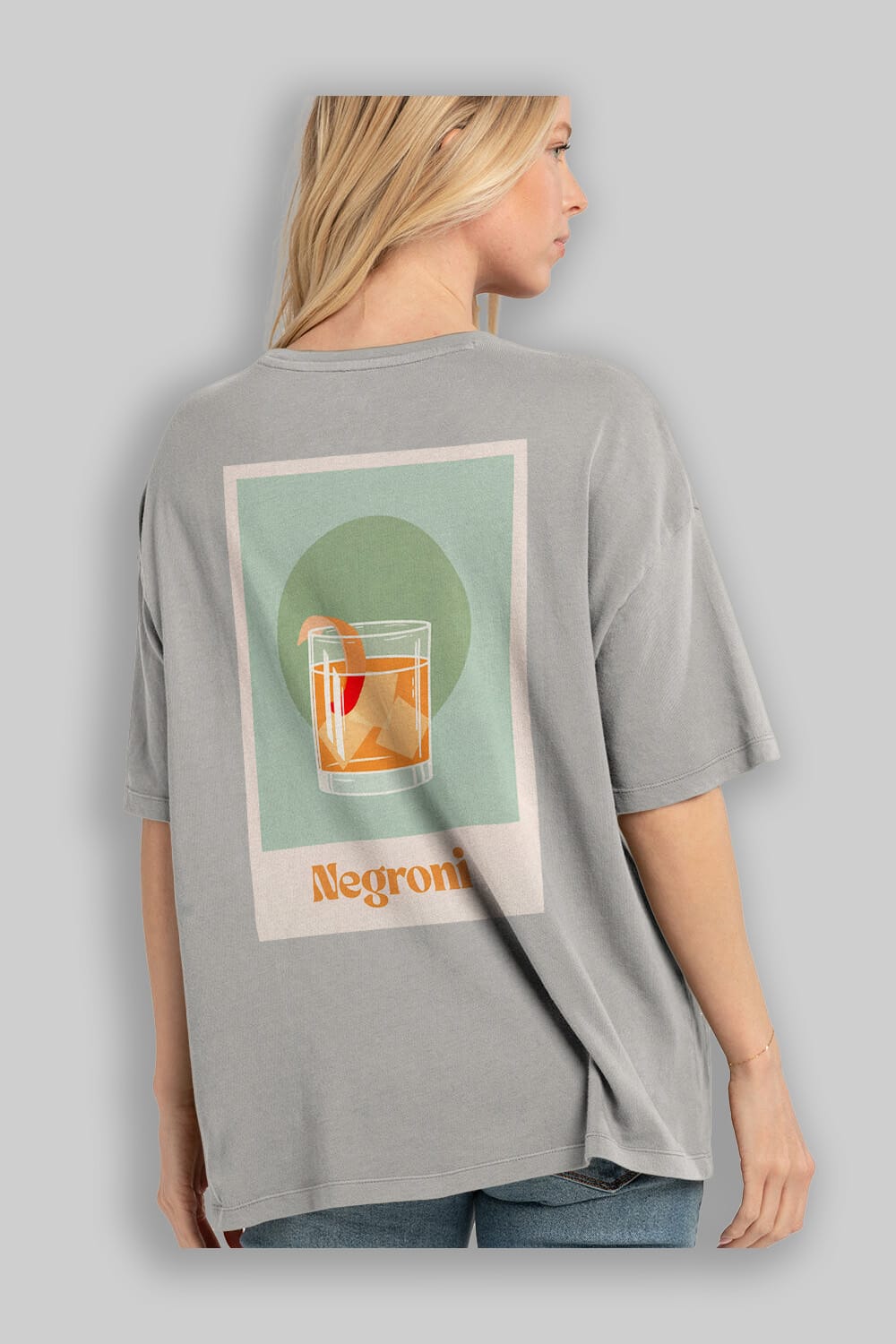 Negroni 5 Arka Baskılı Oversize t-shirt Erkek Kadın Unisex %100 Pamuk Bisiklet Yaka tişort