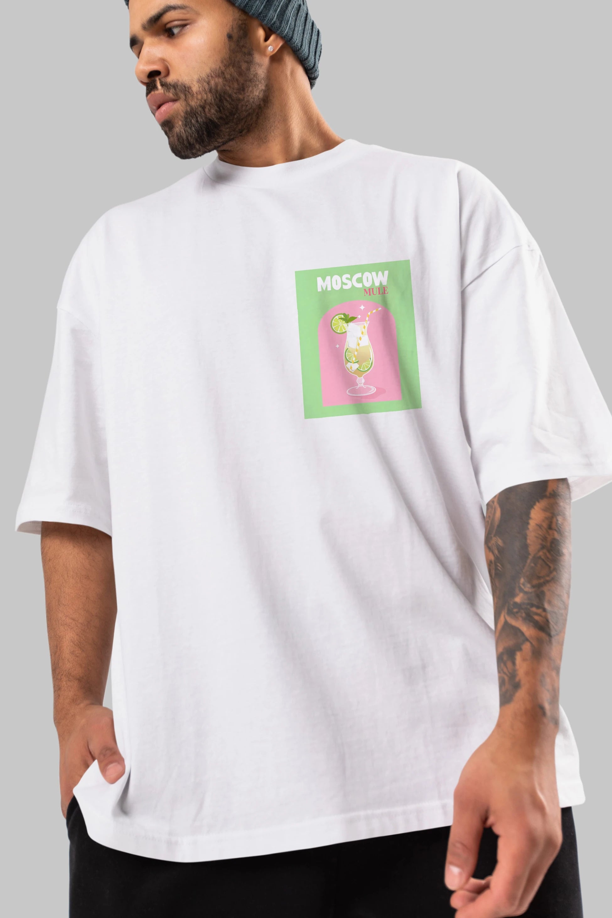 Moscow Mule 5 Ön Sol Baskılı Oversize t-shirt Erkek Kadın Unisex %100 Pamuk Bisiklet Yaka tişort