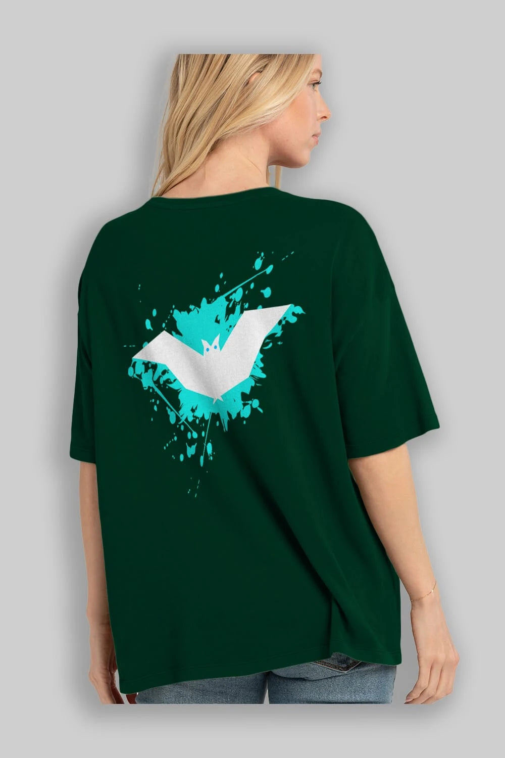 Halloween Arka Baskılı Oversize t-shirt Erkek Kadın Unisex
