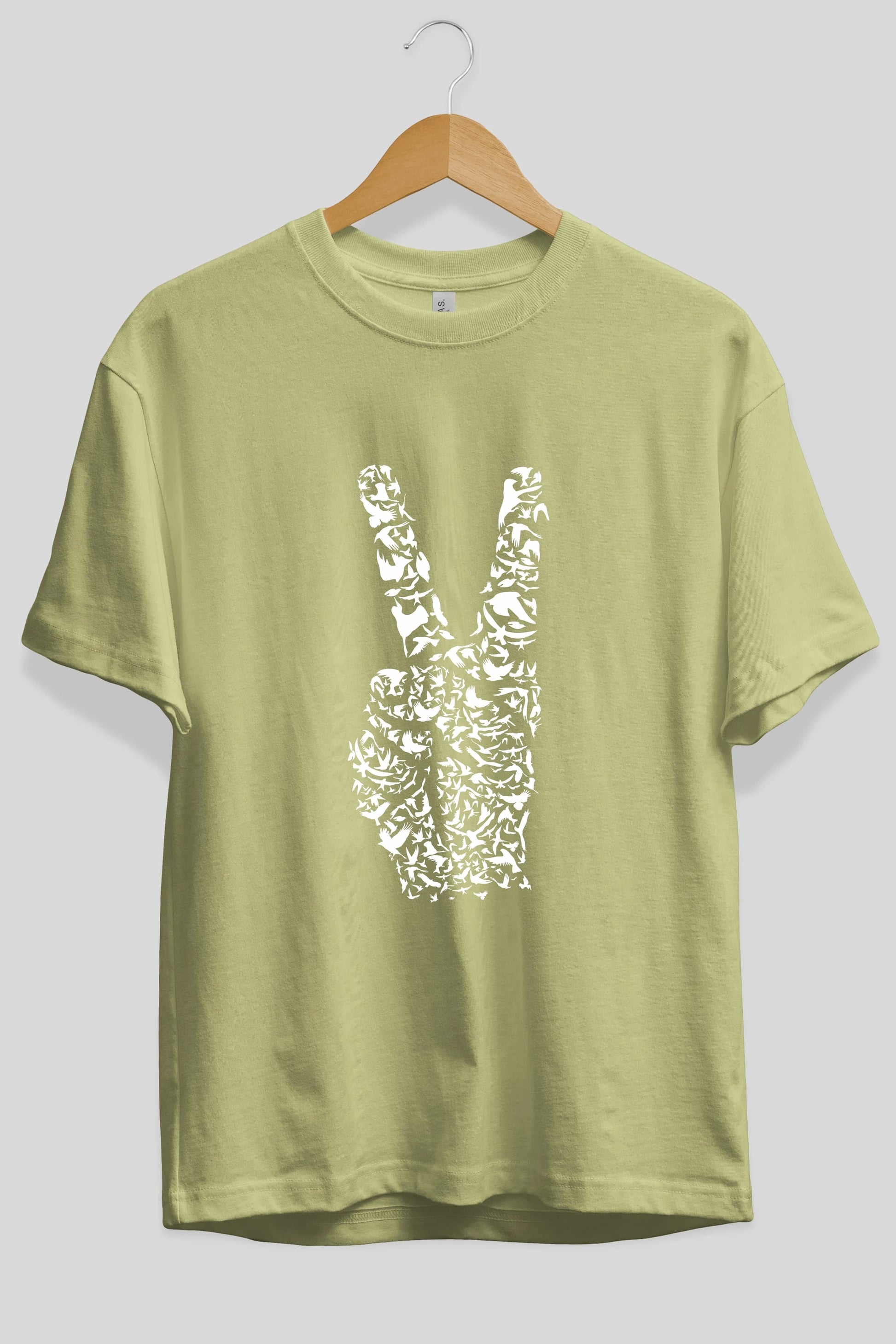 Peace Ön Baskılı Oversize t-shirt %100 pamuk Erkek Kadın Unisex