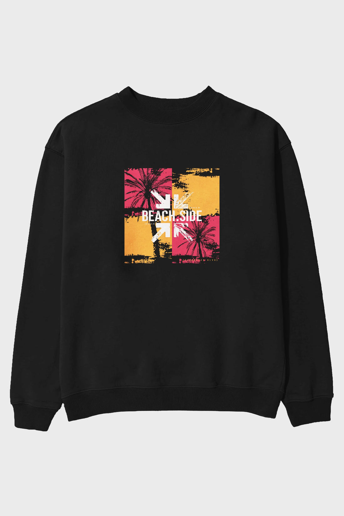 Beach Side Ön Baskılı Oversize Sweatshirt Erkek Kadın Unisex