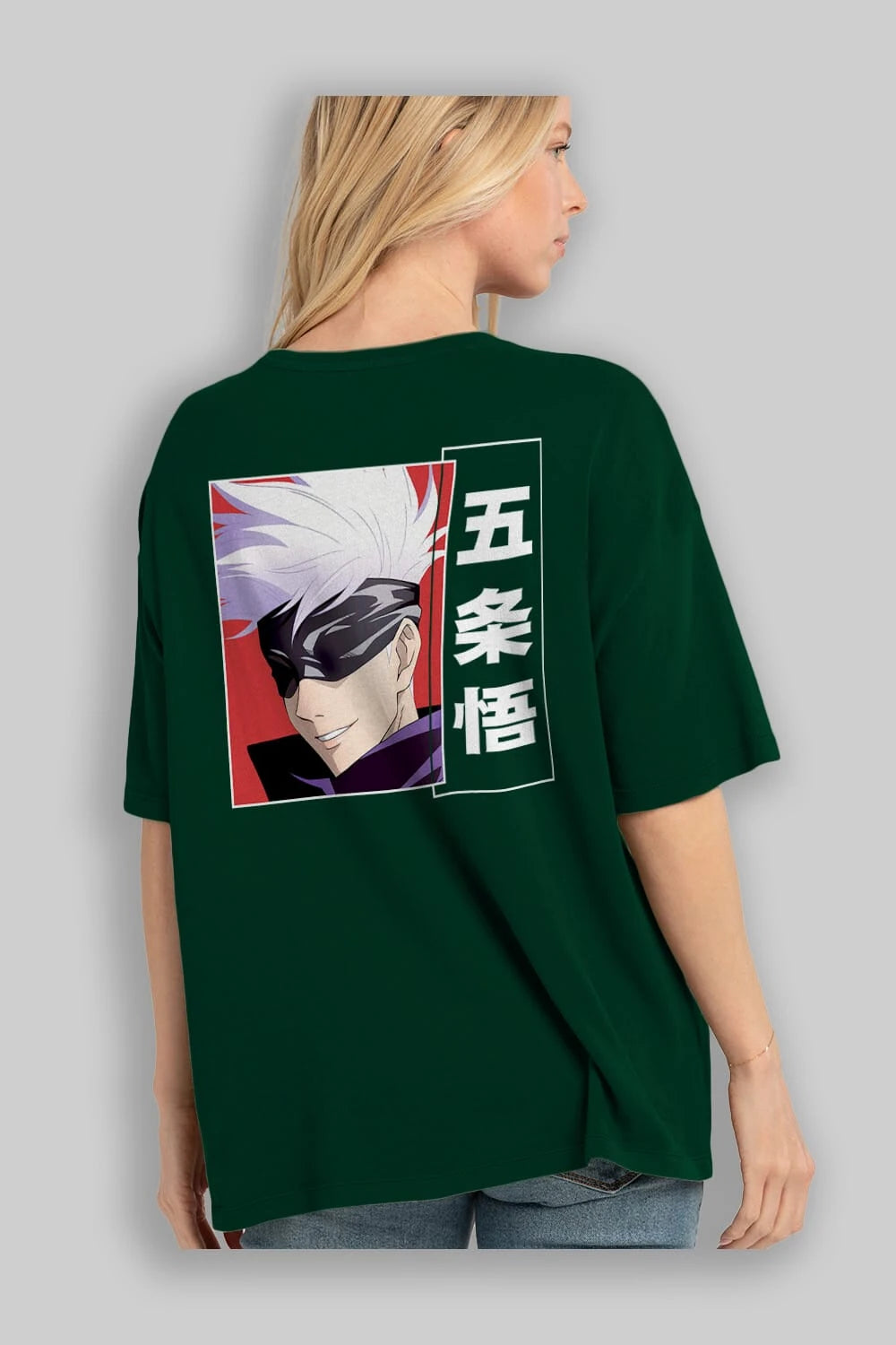 SATORU GOJO Anime Arka Baskılı Oversize t-shirt Erkek Kadın Unisex