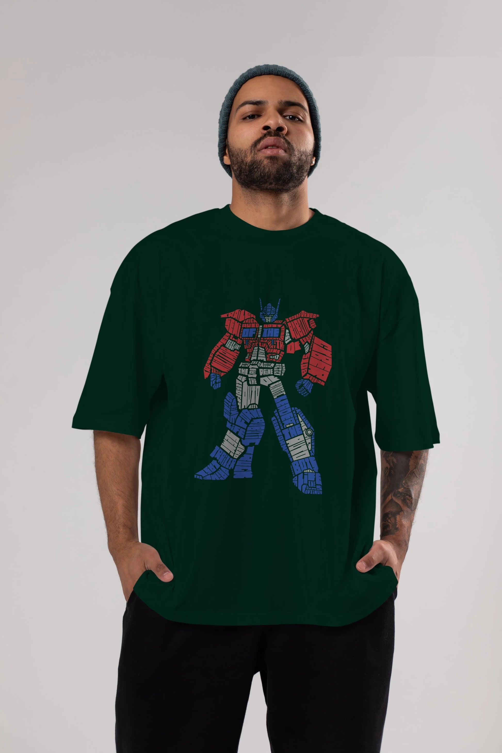 Optimus Prime Ön Baskılı Oversize t-shirt %100 pamuk Erkek Kadın Unisex