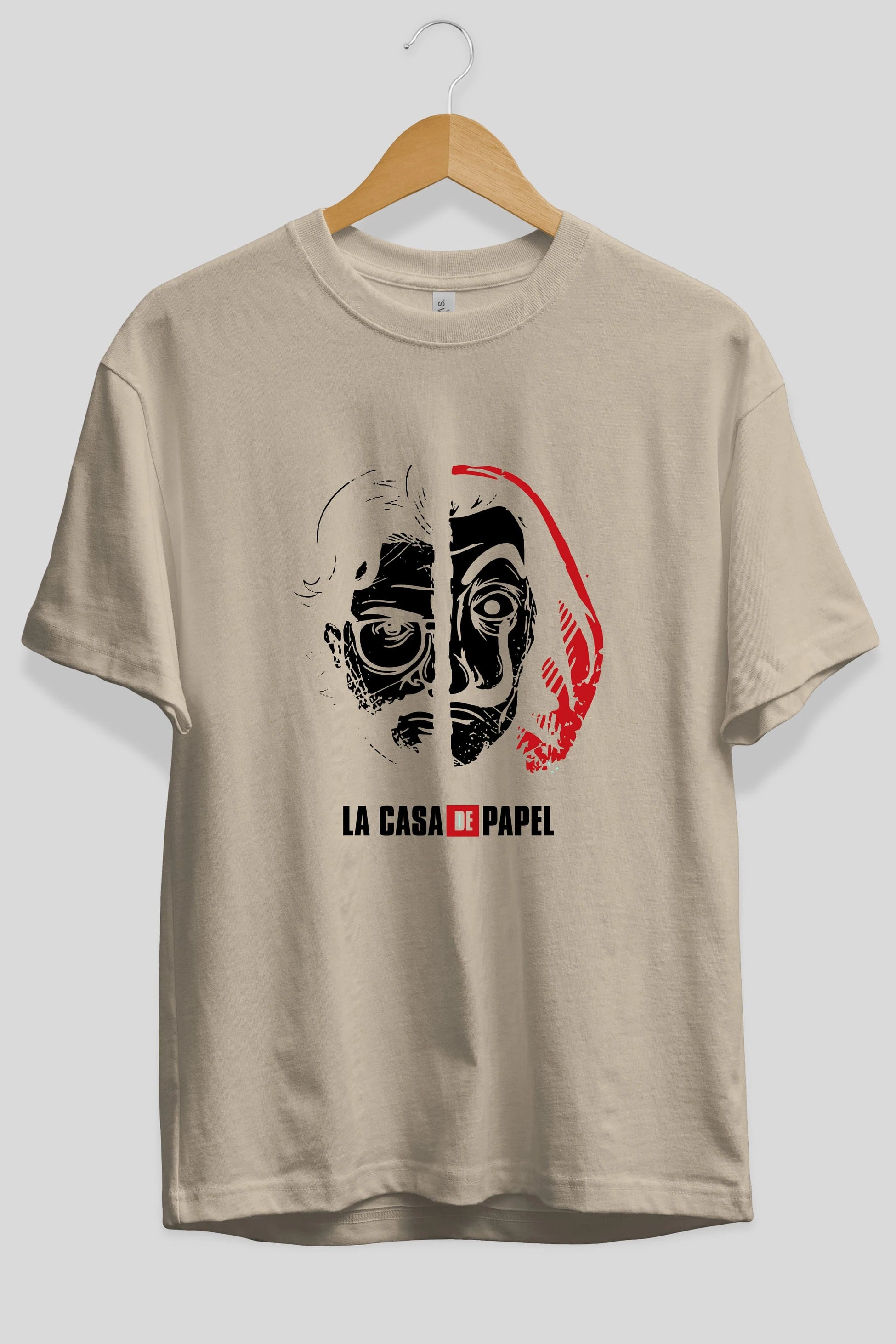 La Casa De Papel (9) Ön Baskılı Oversize t-shirt Erkek Kadın Unisex %100 Pamuk Bisiklet Yaka tişort