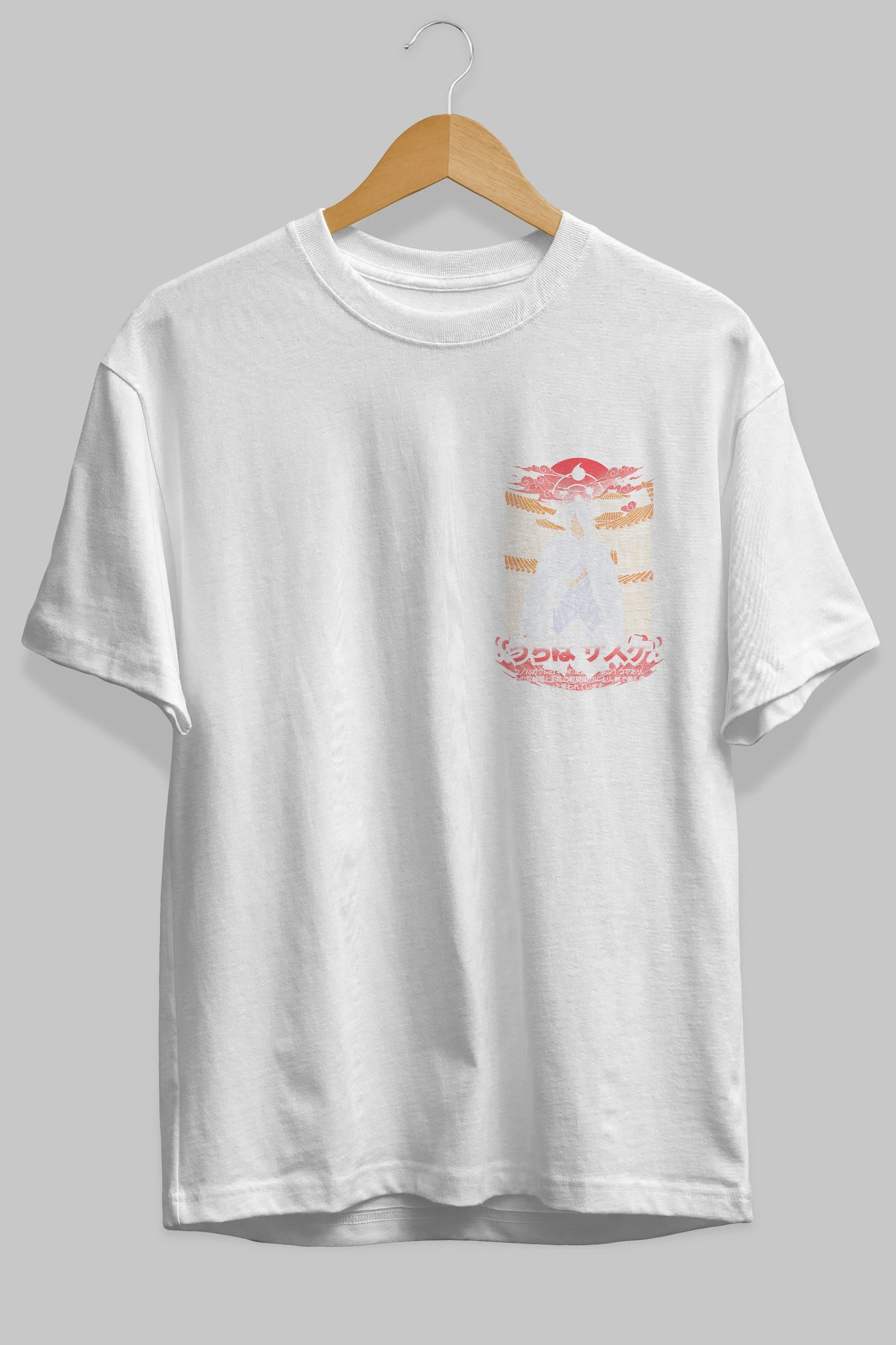 NARUTO SASUKE UCHIHA 1 Ön Sol Baskılı Oversize t-shirt Erkek Kadın Unisex %100 Pamuk Bisiklet Yaka tişort