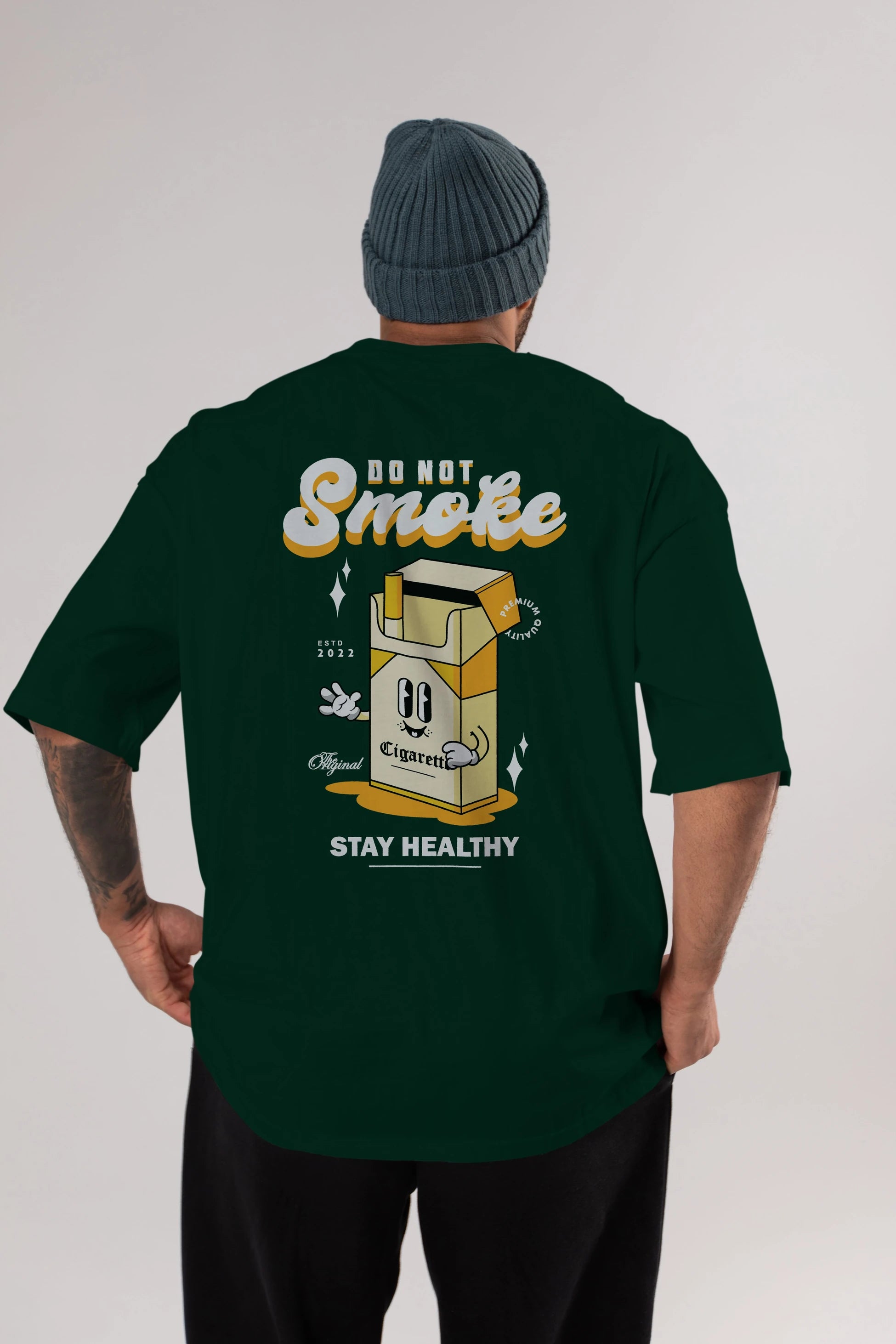 Do Not Smoke Arka Baskılı Oversize t-shirt Erkek Kadın Unisex