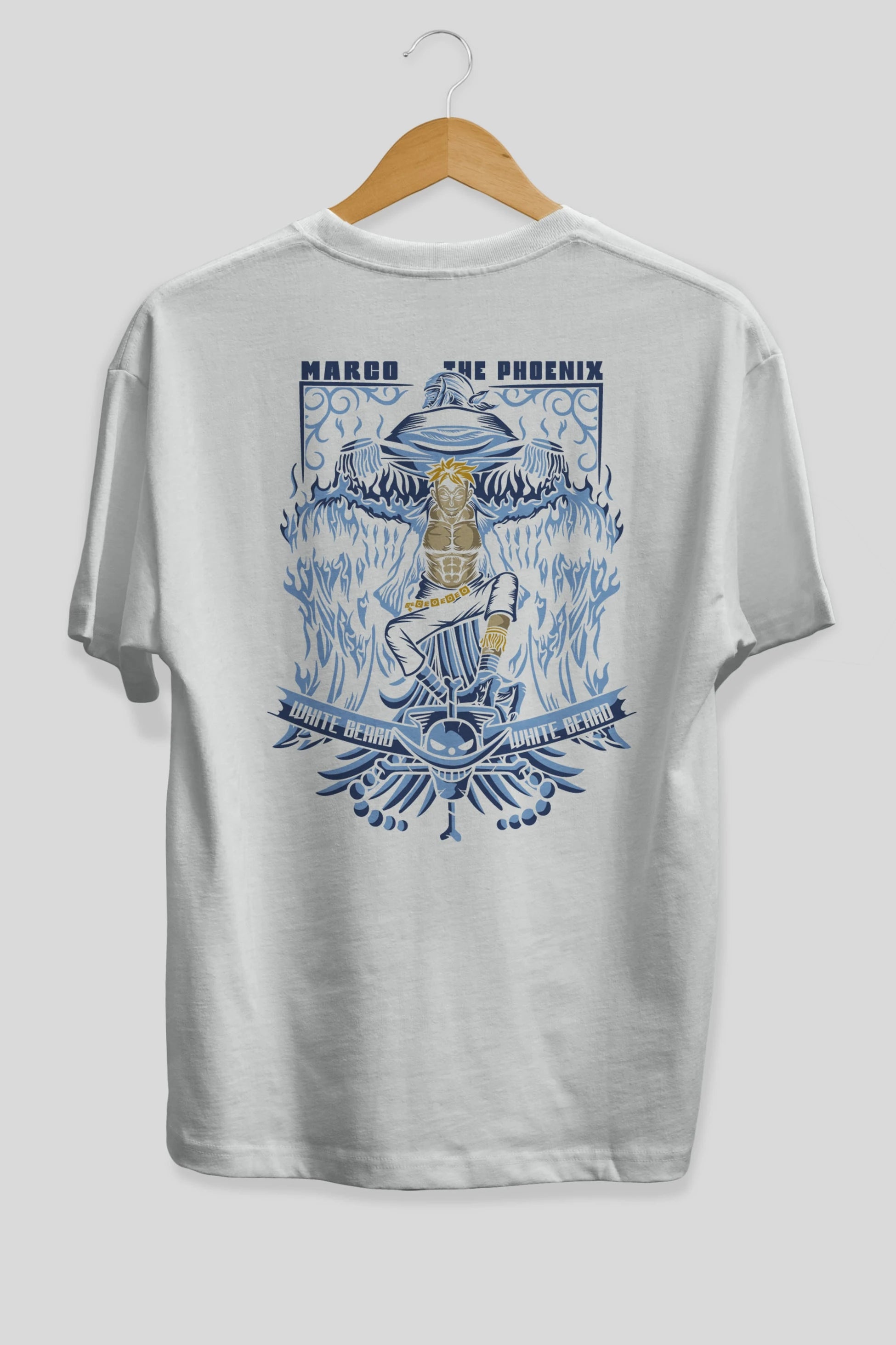 MARCO EL FENIX One Piece Anime Arka Baskılı Oversize t-shirt Erkek Kadın Unisex