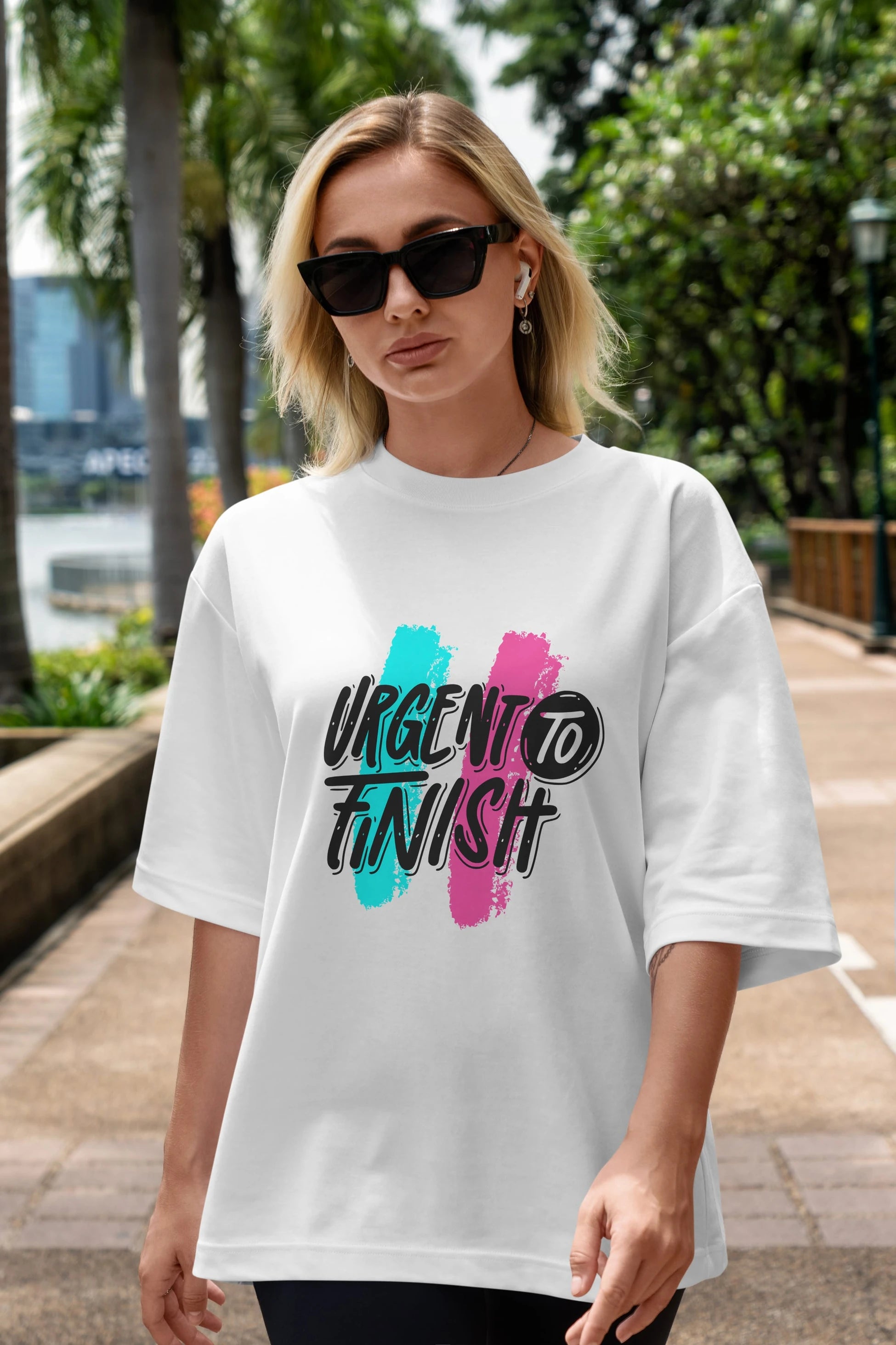 Urgent To Finish Ön Baskılı Oversize t-shirt Erkek Kadın Unisex